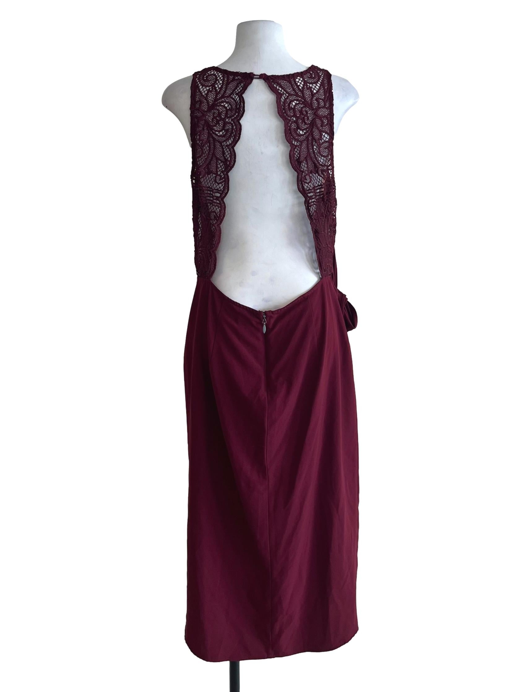 Sangria Purple Lace A-Line Dress