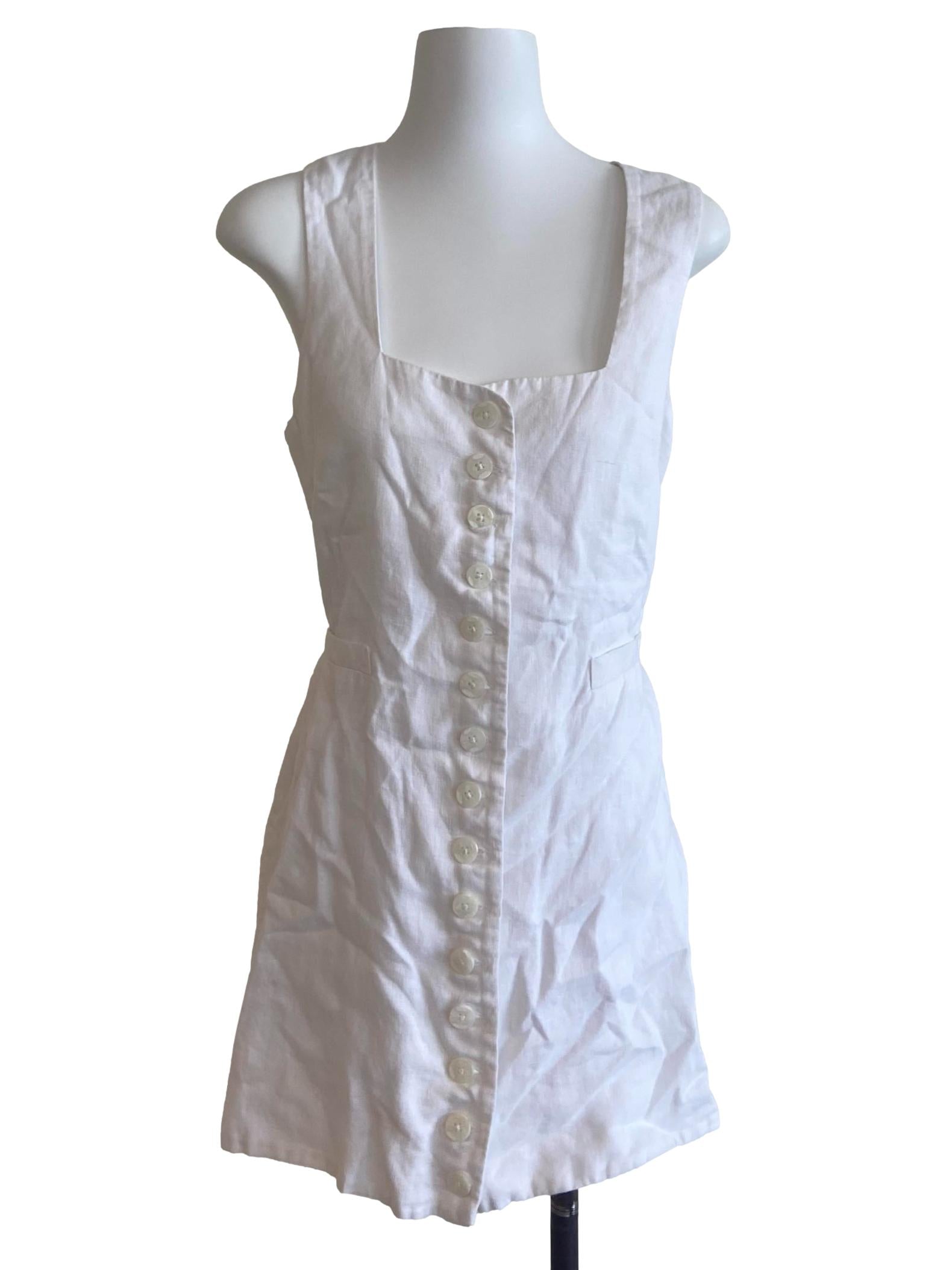 White Button Down Shirt Sleeveless Dress