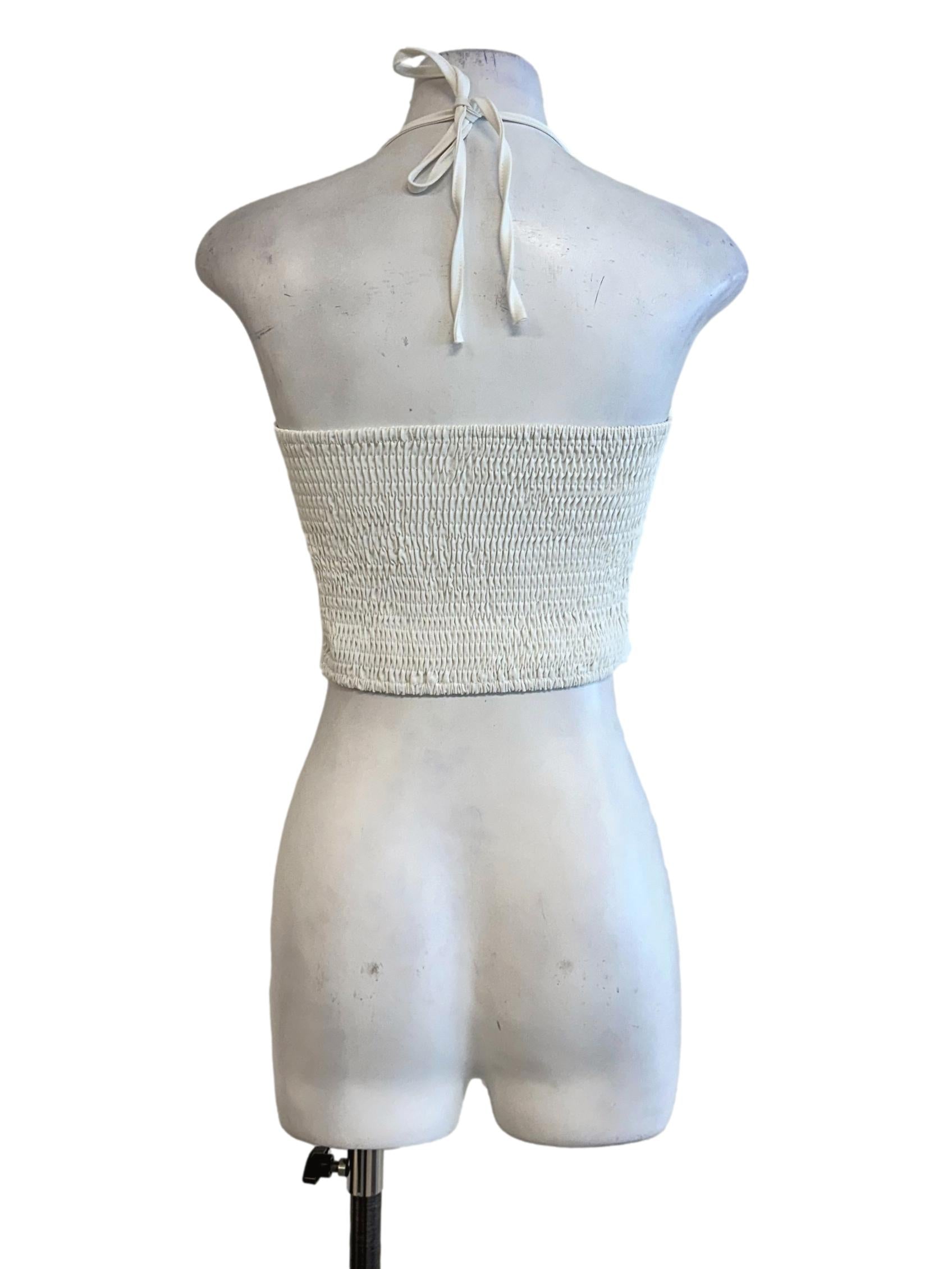 Daisy White Padded Halter Top