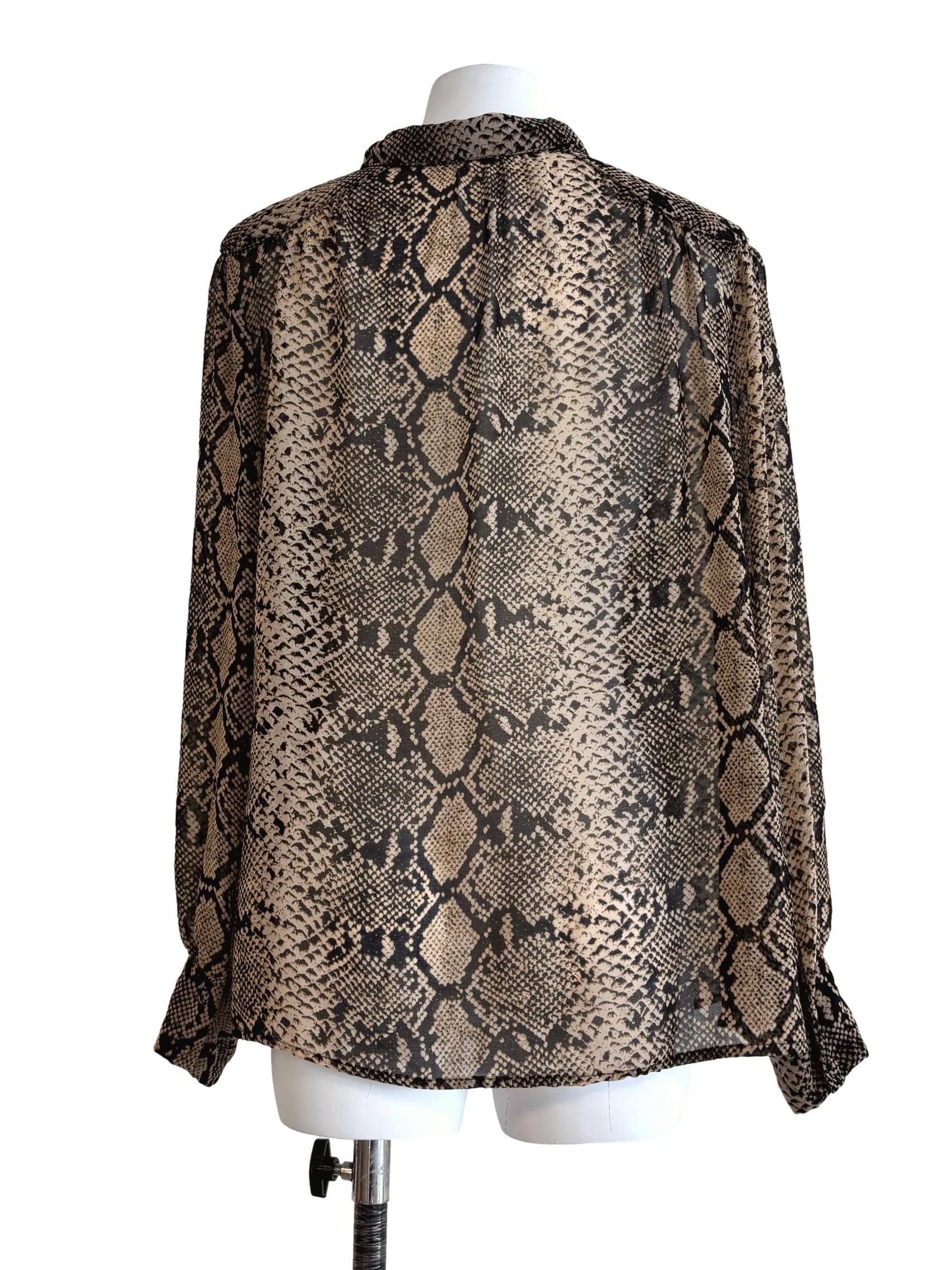 Buff Brown Snake Print Blouse