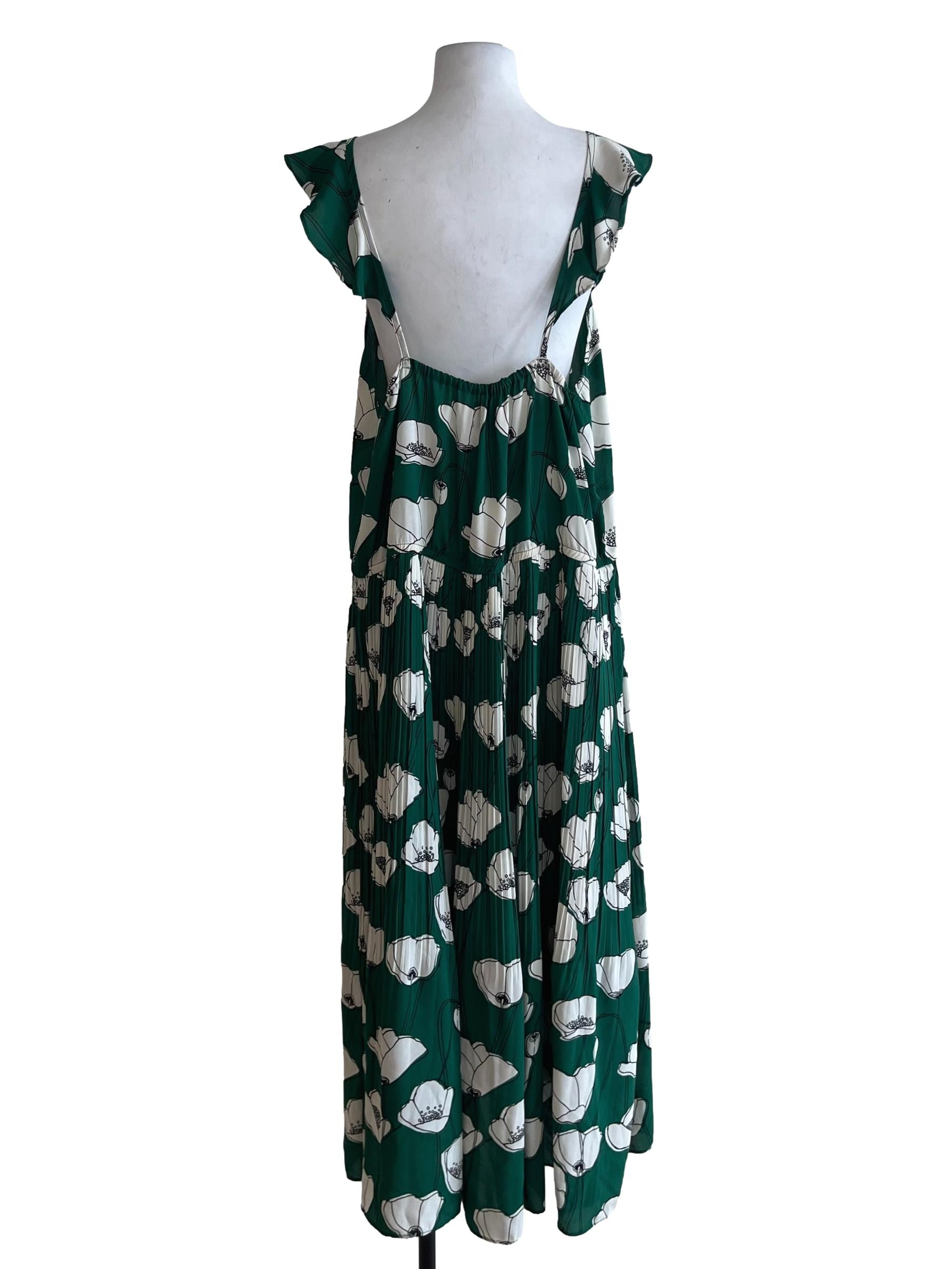 Fern Green Abstract A-Line Dress