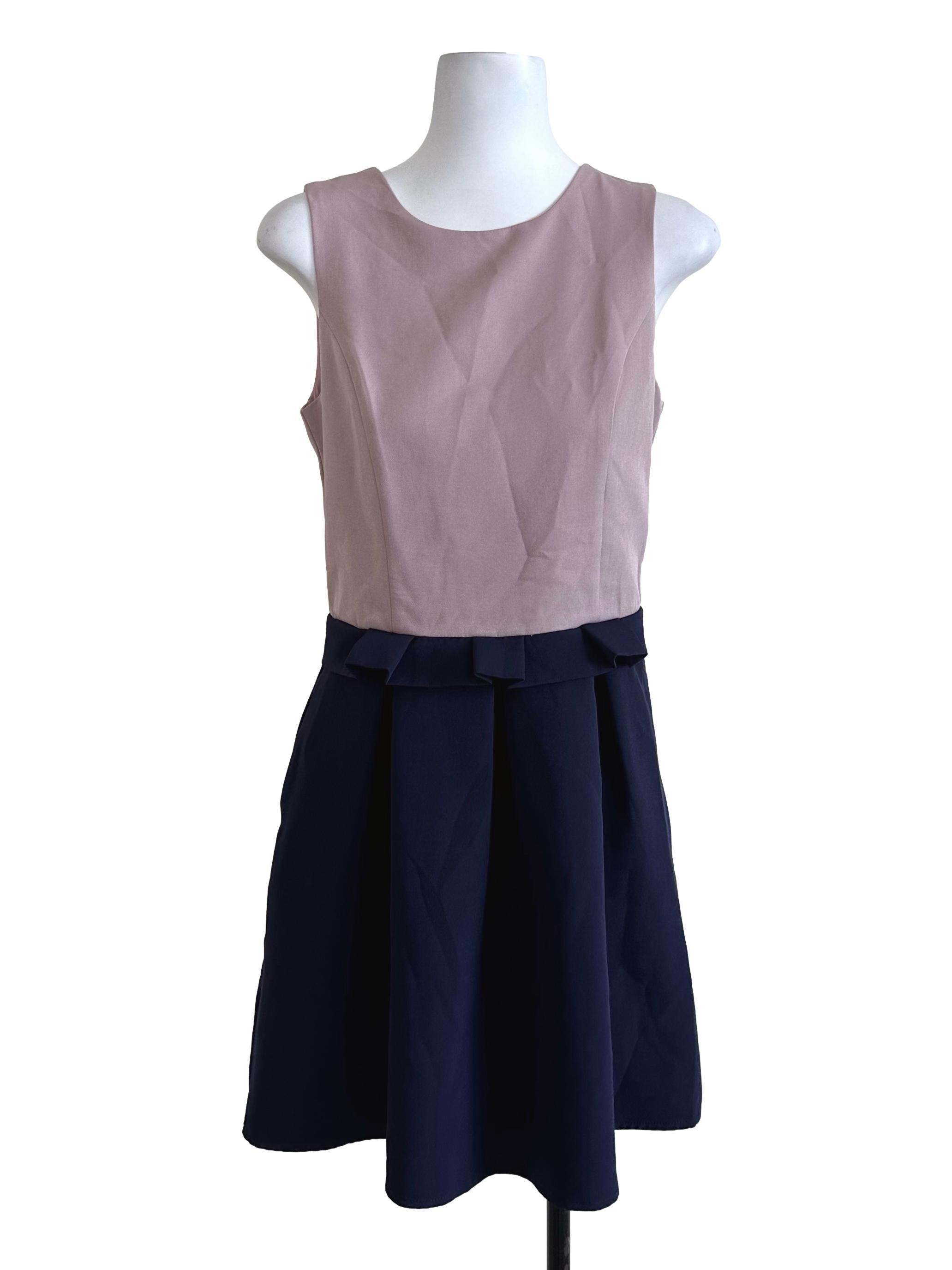 Ash Pink Blue Plain Dress
