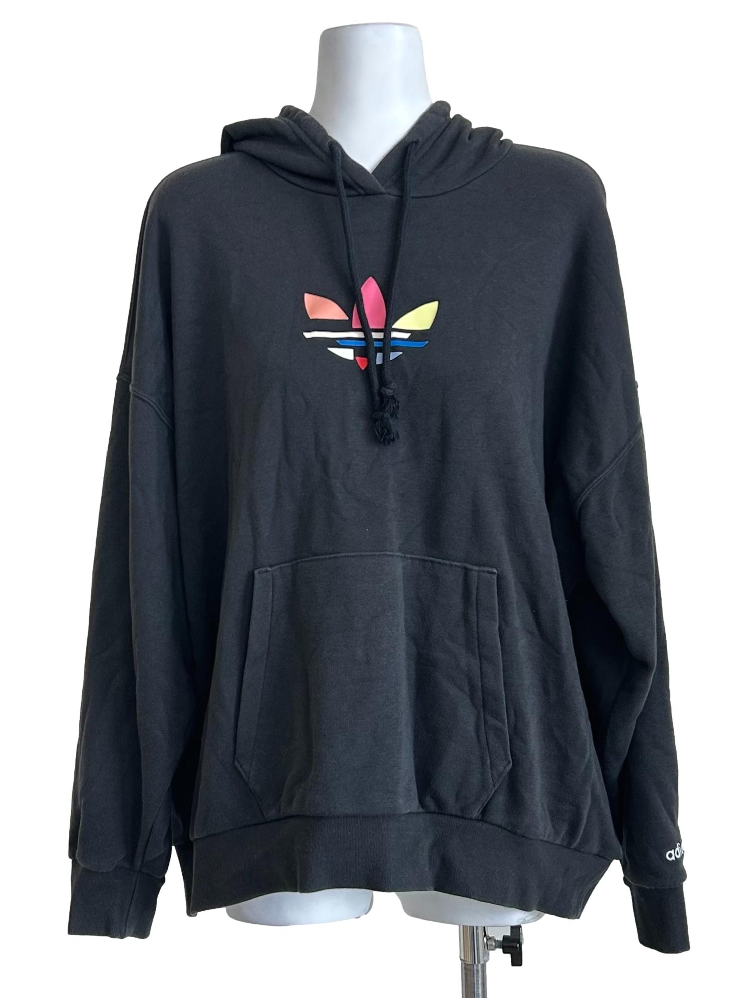 Black Adidas Colorful Trefoil Hoodie