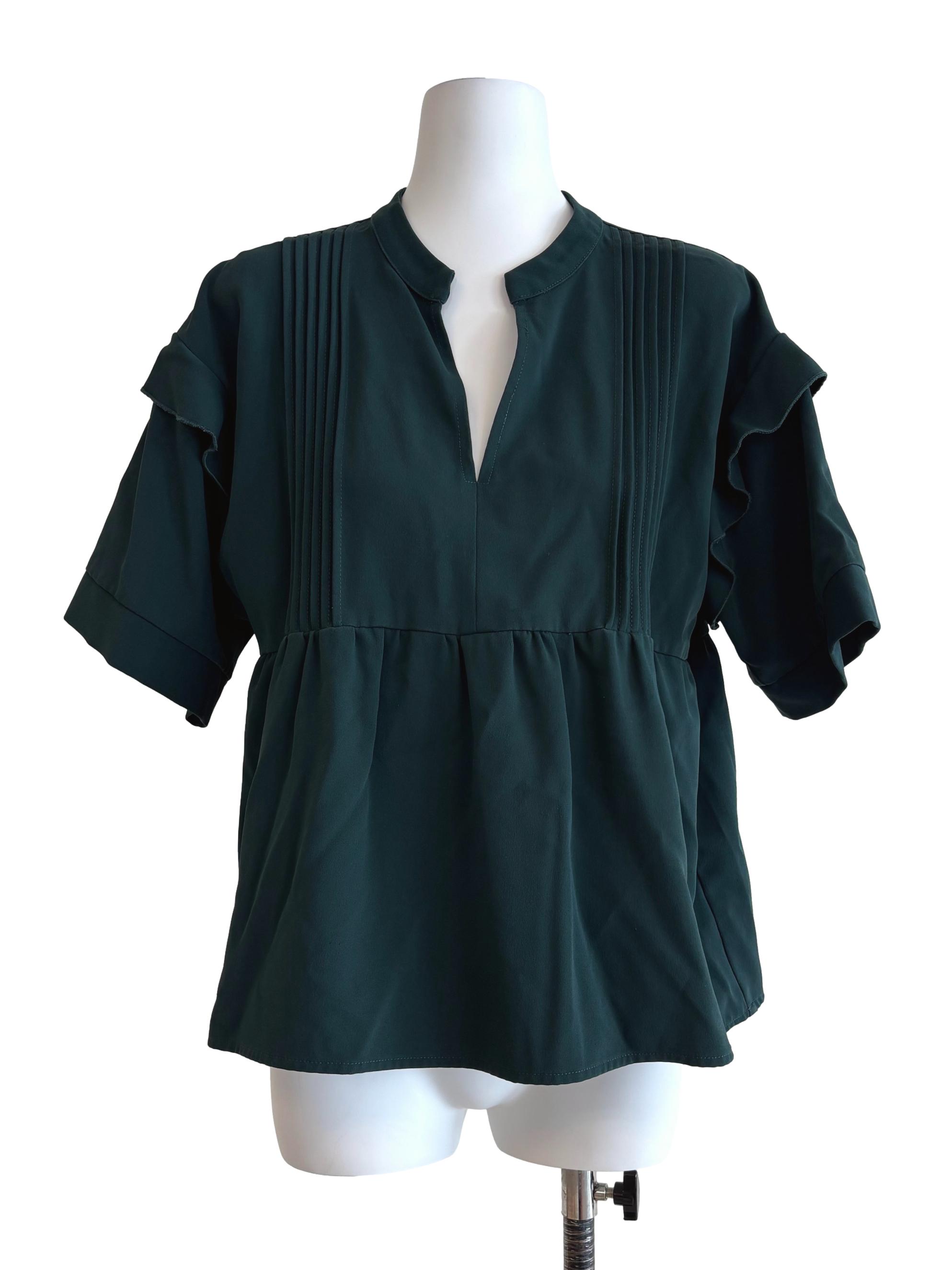 Pine Green Peplum Blouse