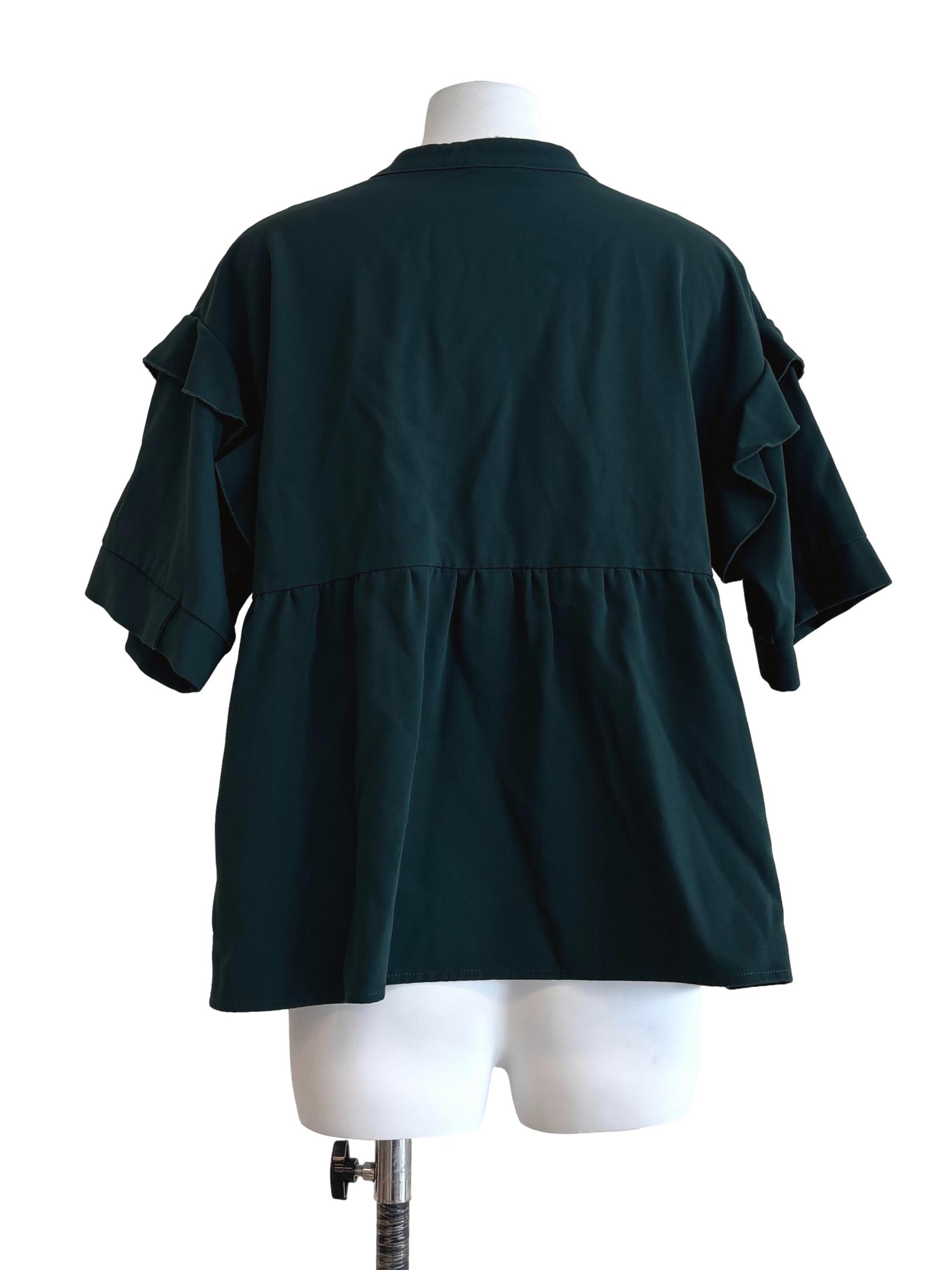 Pine Green Peplum Blouse