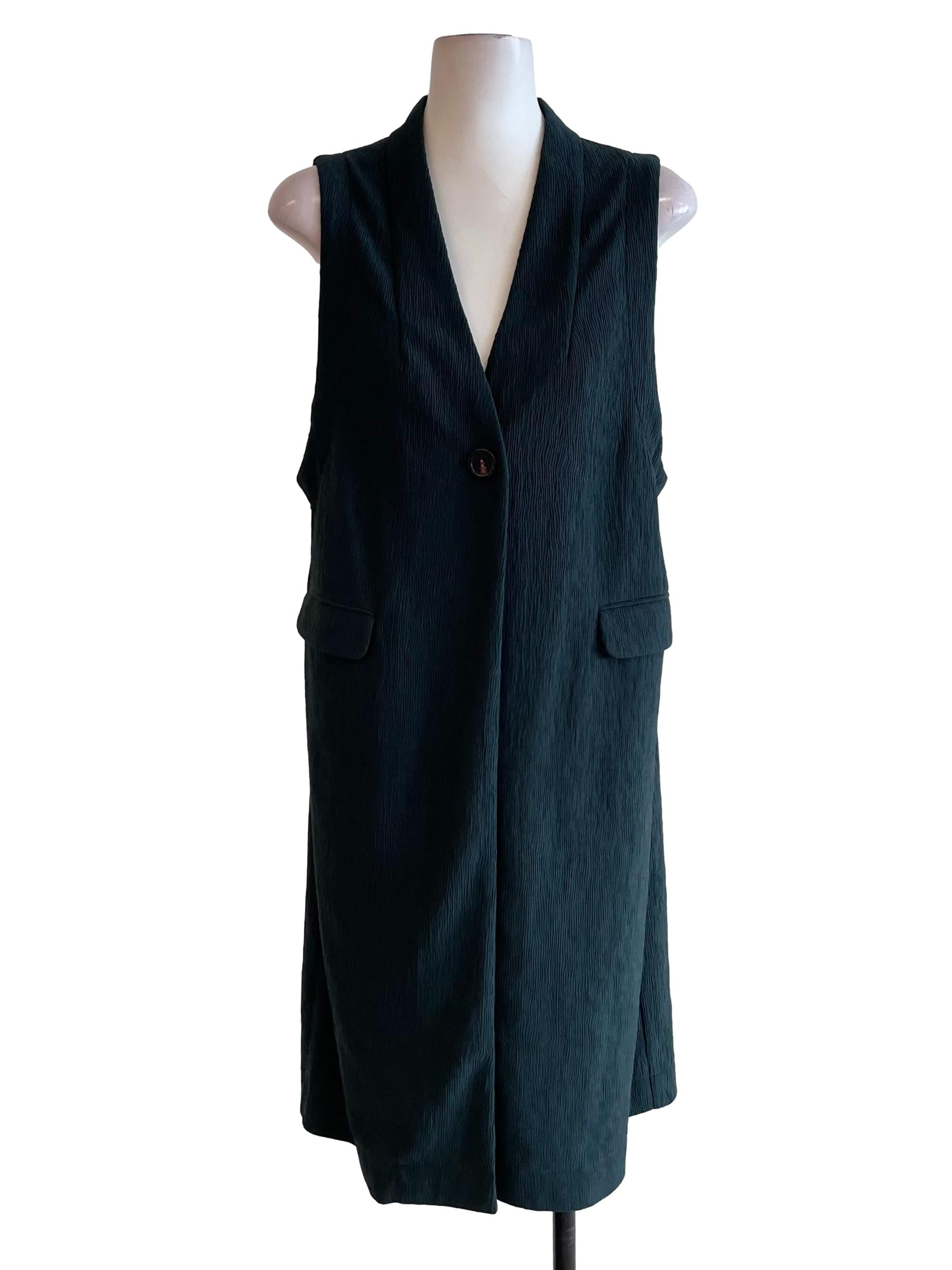 Dark Pine Textutred Vest Dress