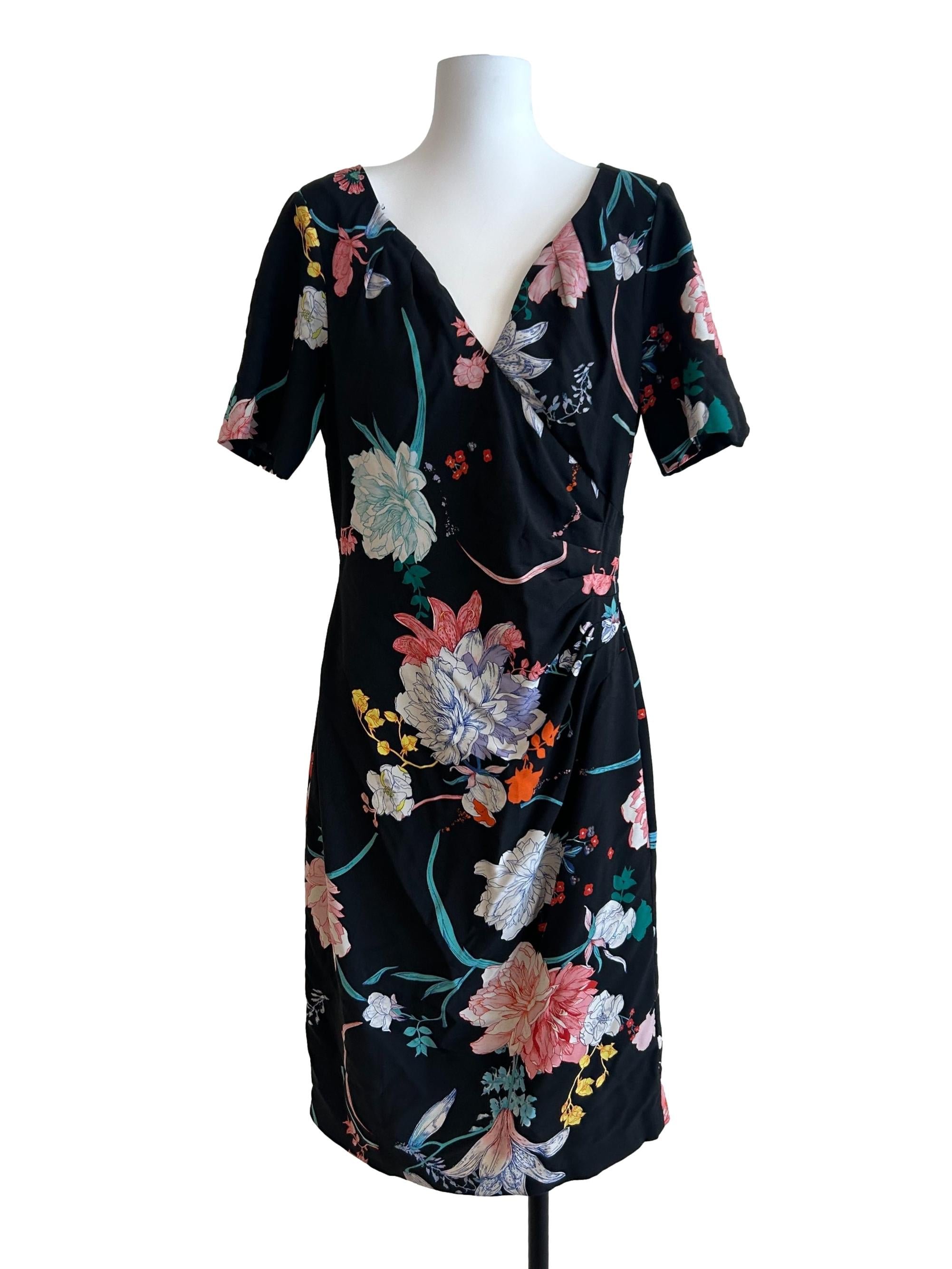 Soft Black Floral Dress