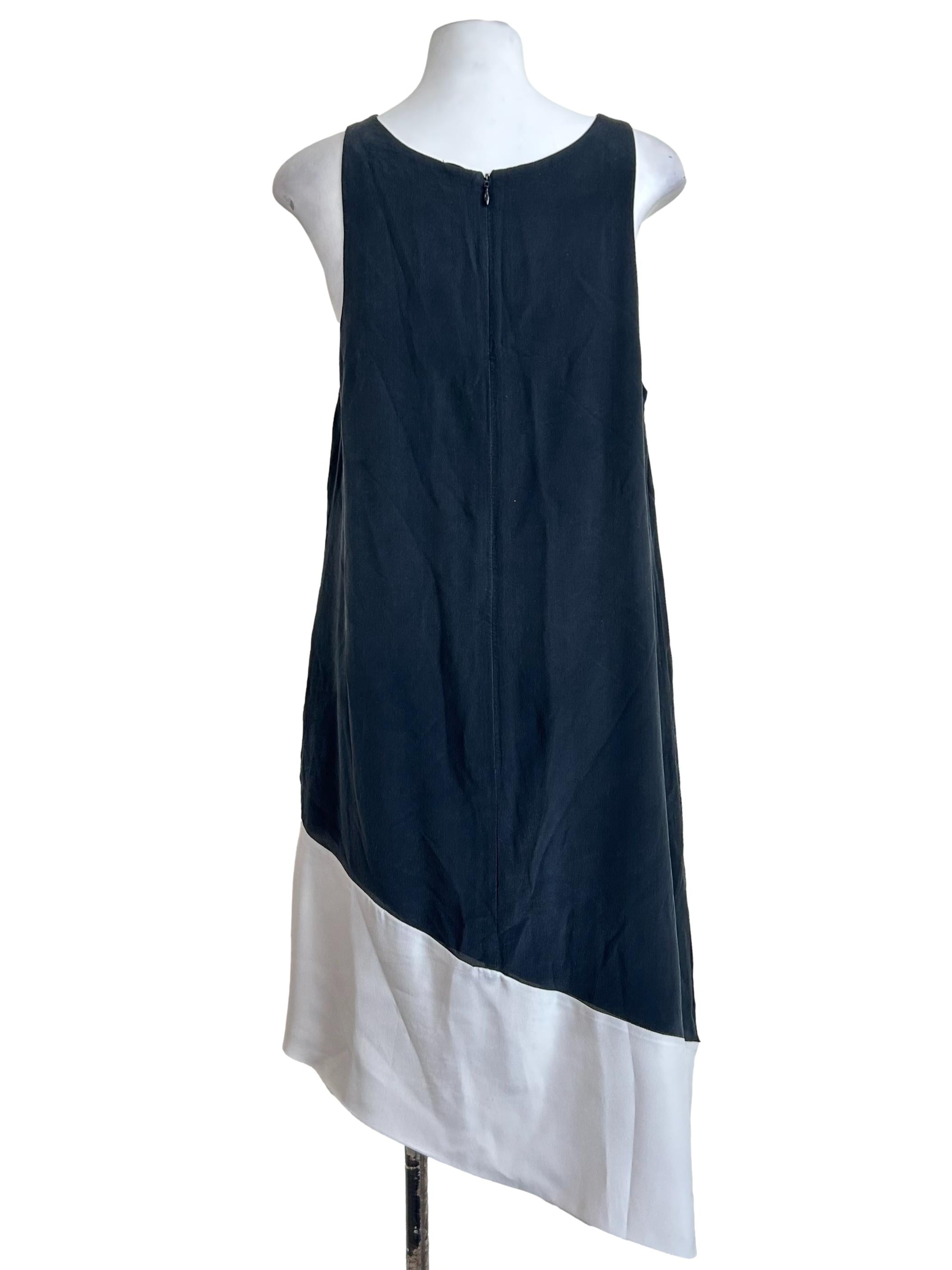 Black White Colorblock Shift Dress