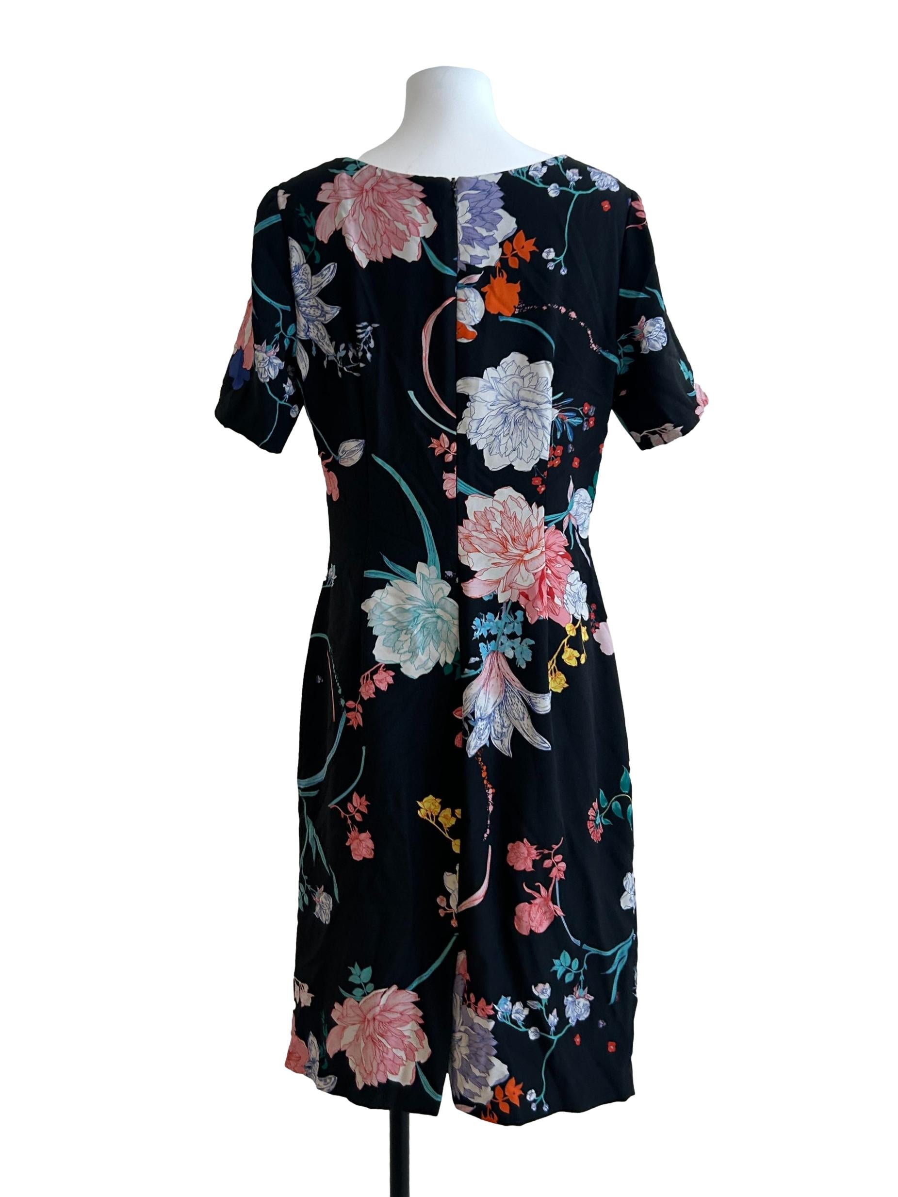 Soft Black Floral Dress