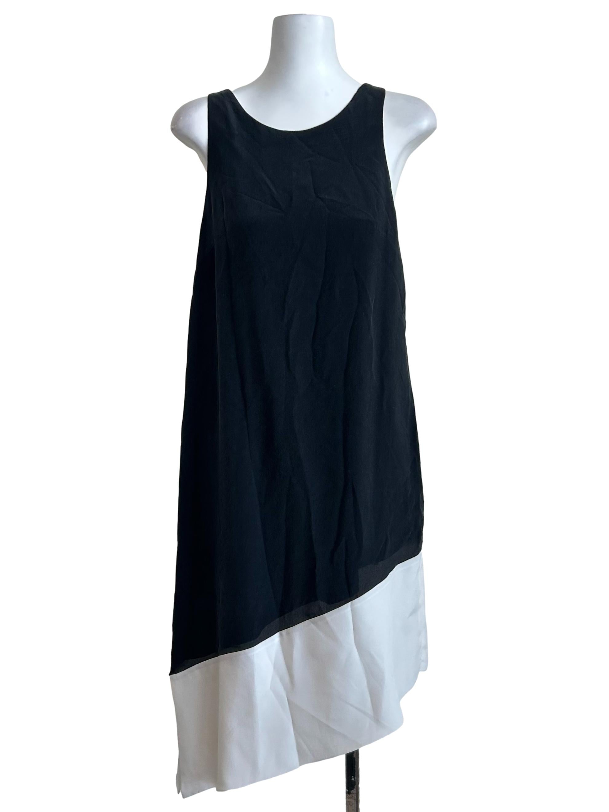 Black White Colorblock Shift Dress