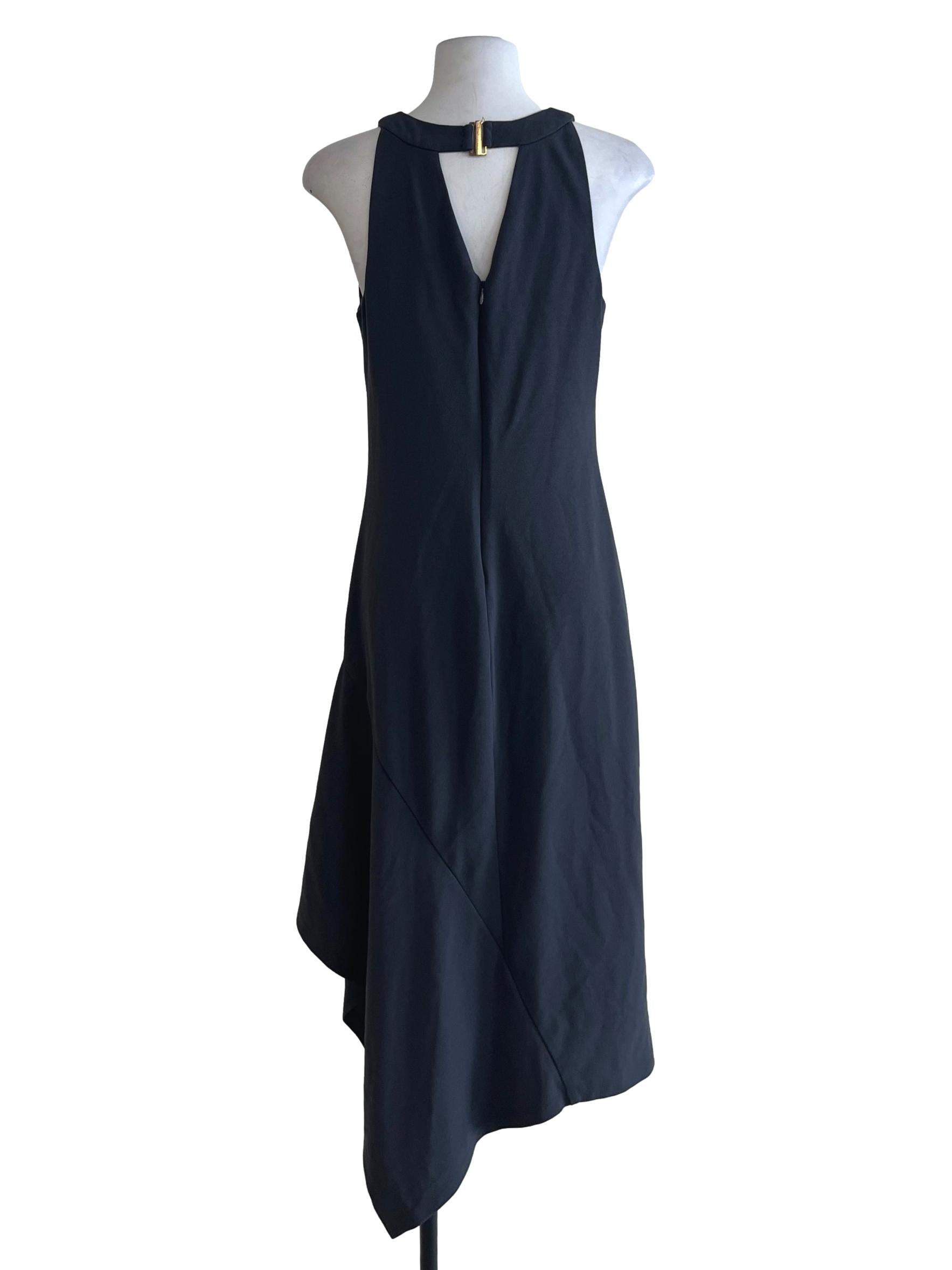 Lead Grey Jewel Neckline Sheath Dress