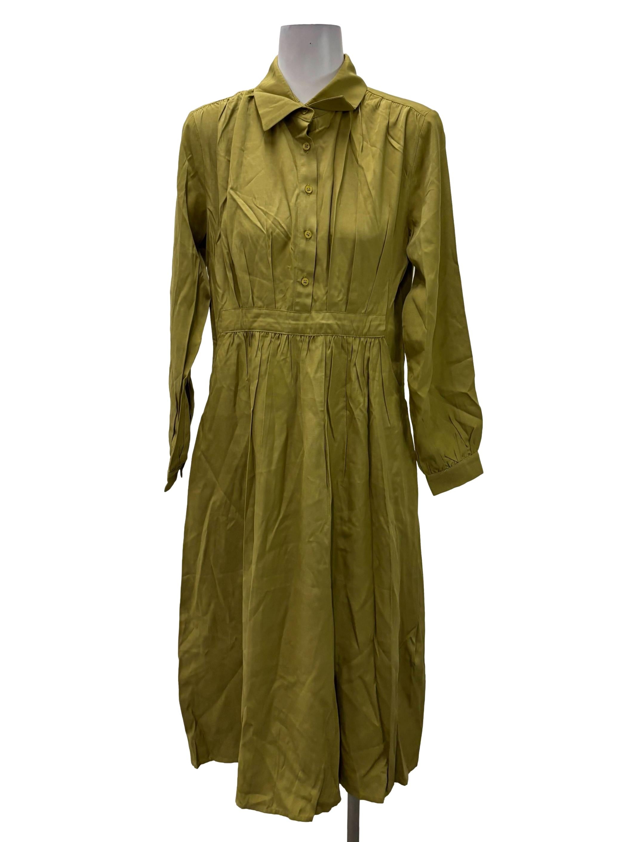 Lime Green Button Down Midi Dress