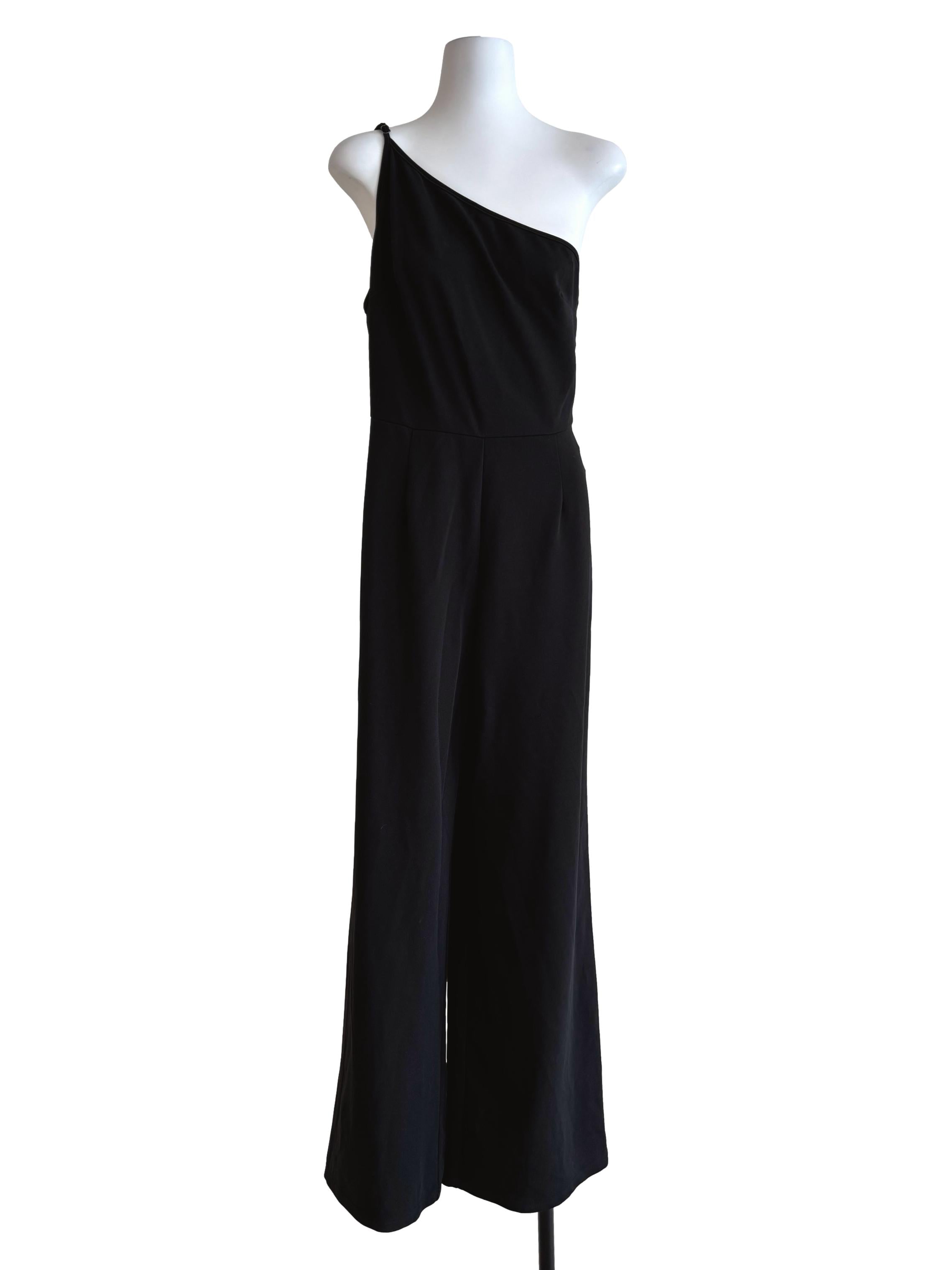 Jade Black One Shoulder Jumpsuit
