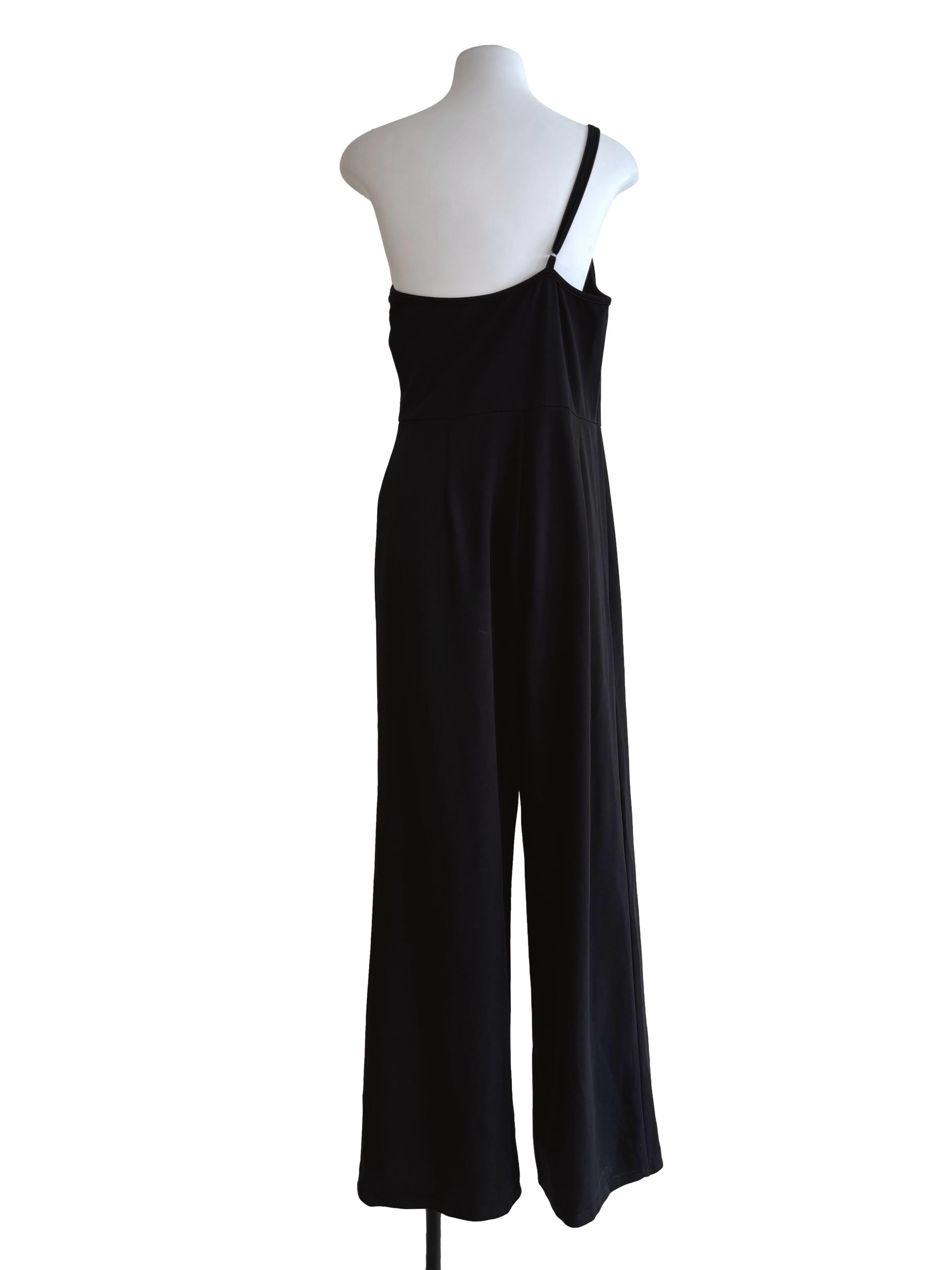 Jade Black One Shoulder Jumpsuit