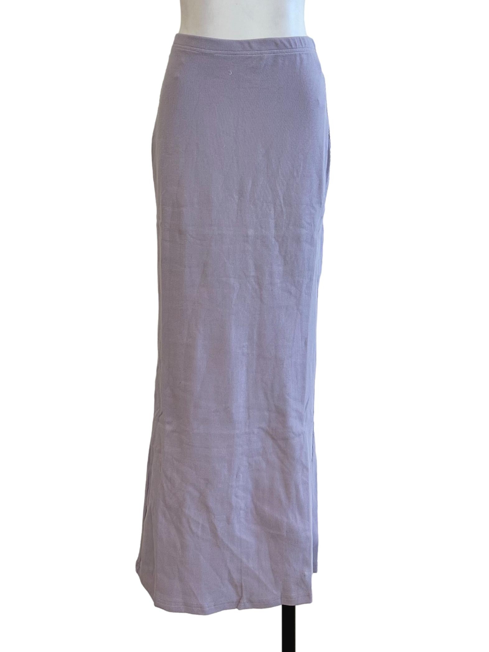 Heather Purple Textured Slit Skirts YHF