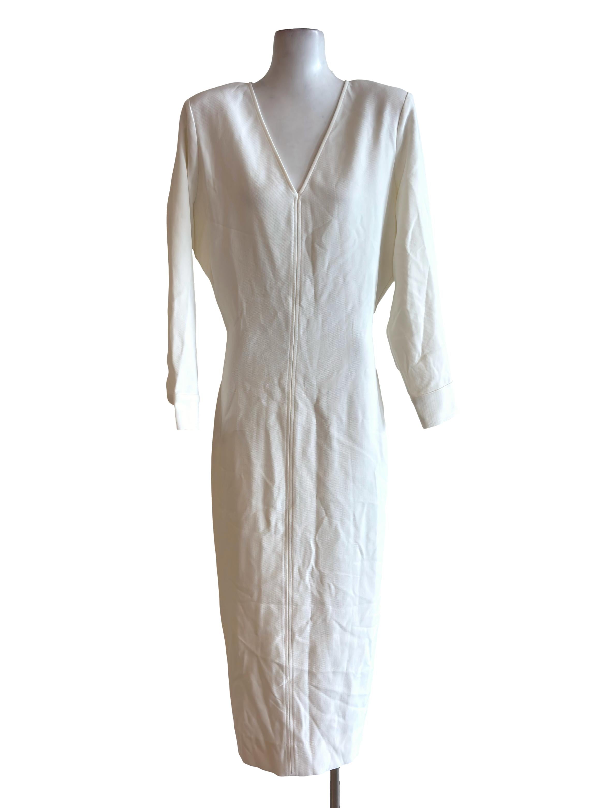 Powder White Unlined Maxi Dress LB