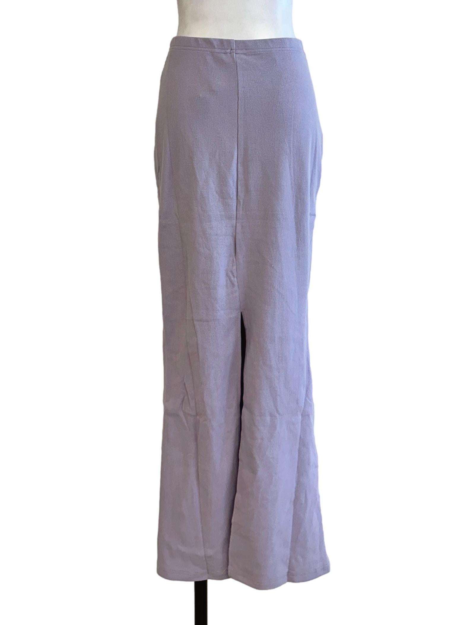 Heather Purple Textured Slit Skirts YHF