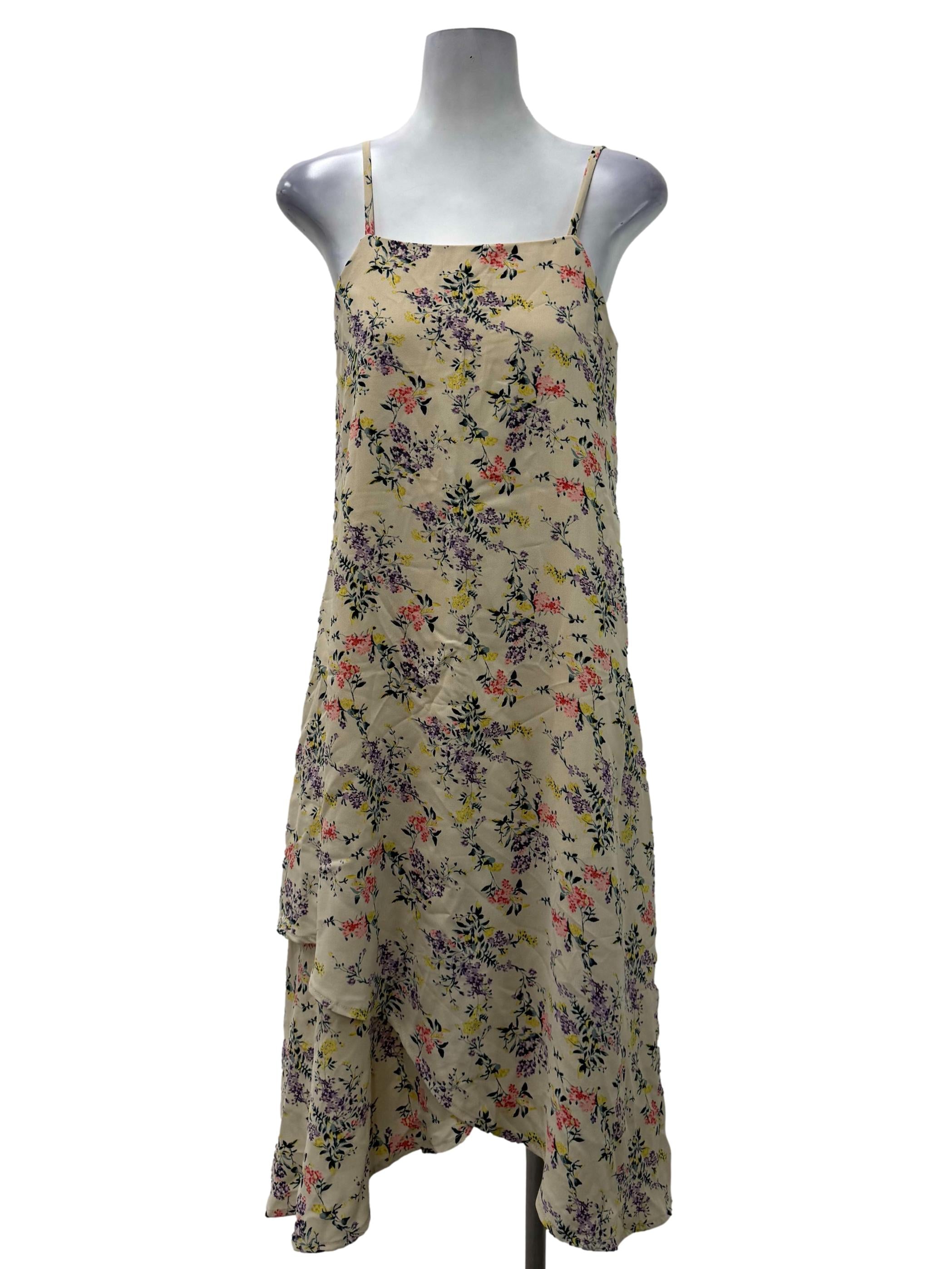 Beige Ruffle Edge Dress