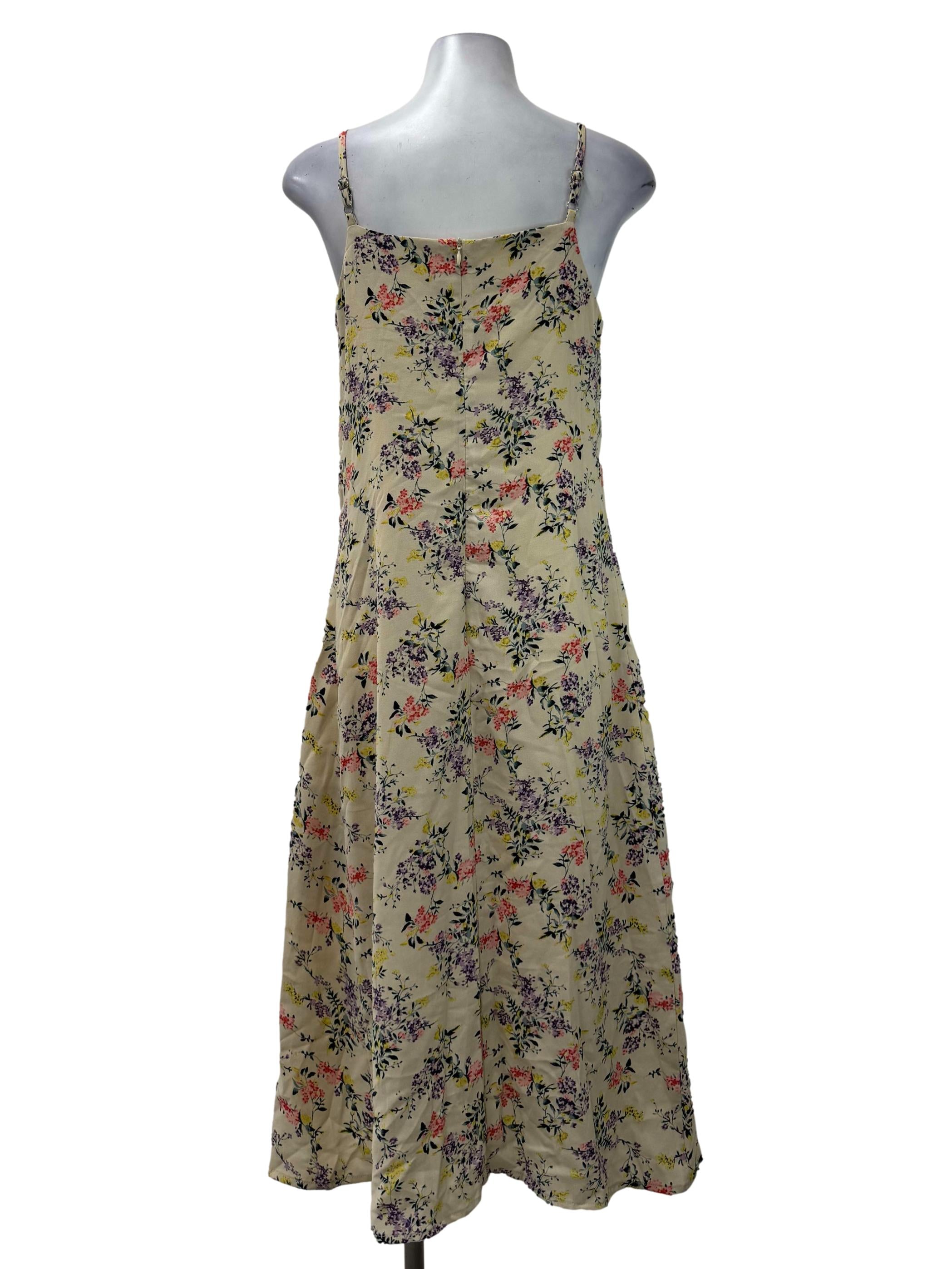 Beige Ruffle Edge Dress