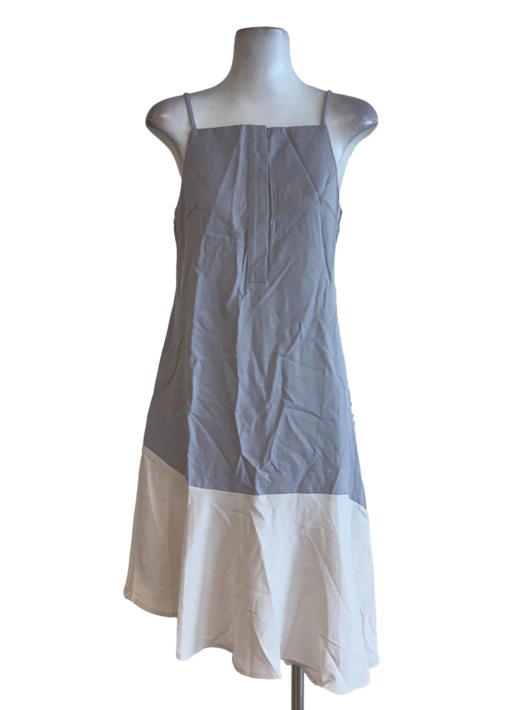 Light Grey Two Tone Camisole Cotton Dress