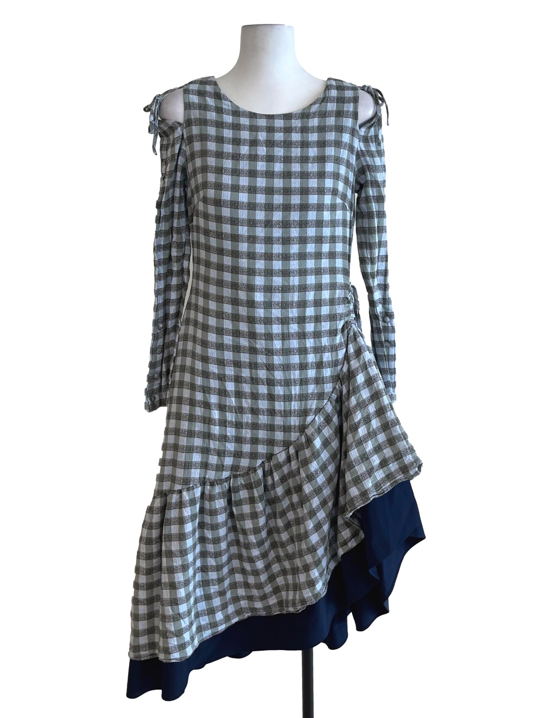 Sky Blue Gingham Empire Dress