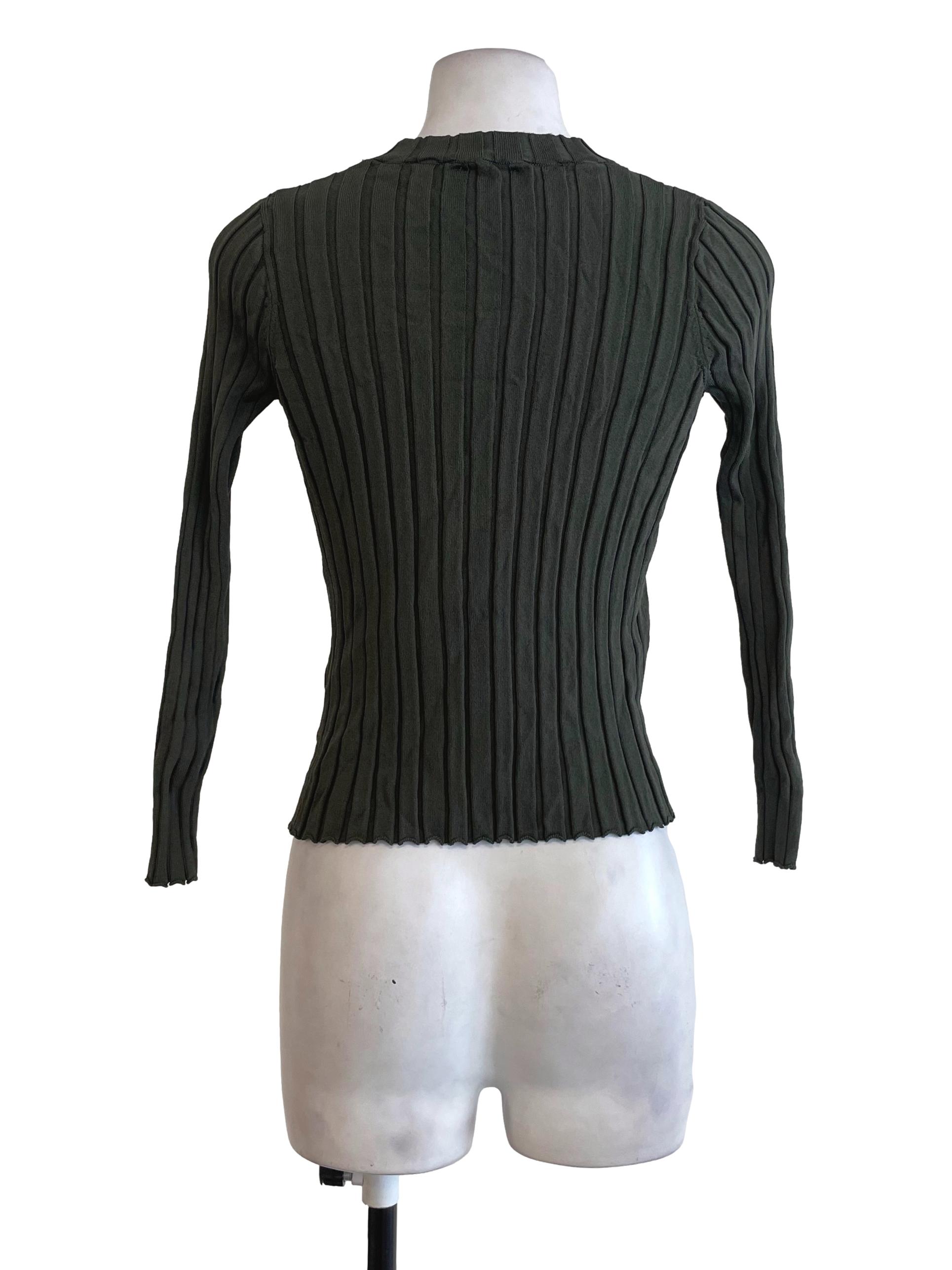 Crocodile Green Pinstripe Top