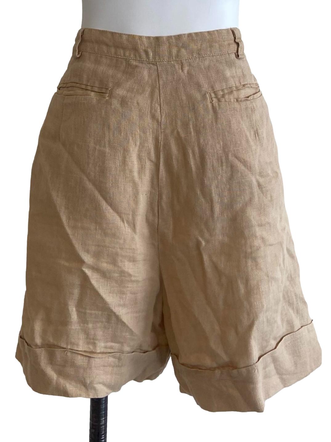 Linen Beige Twill Shorts