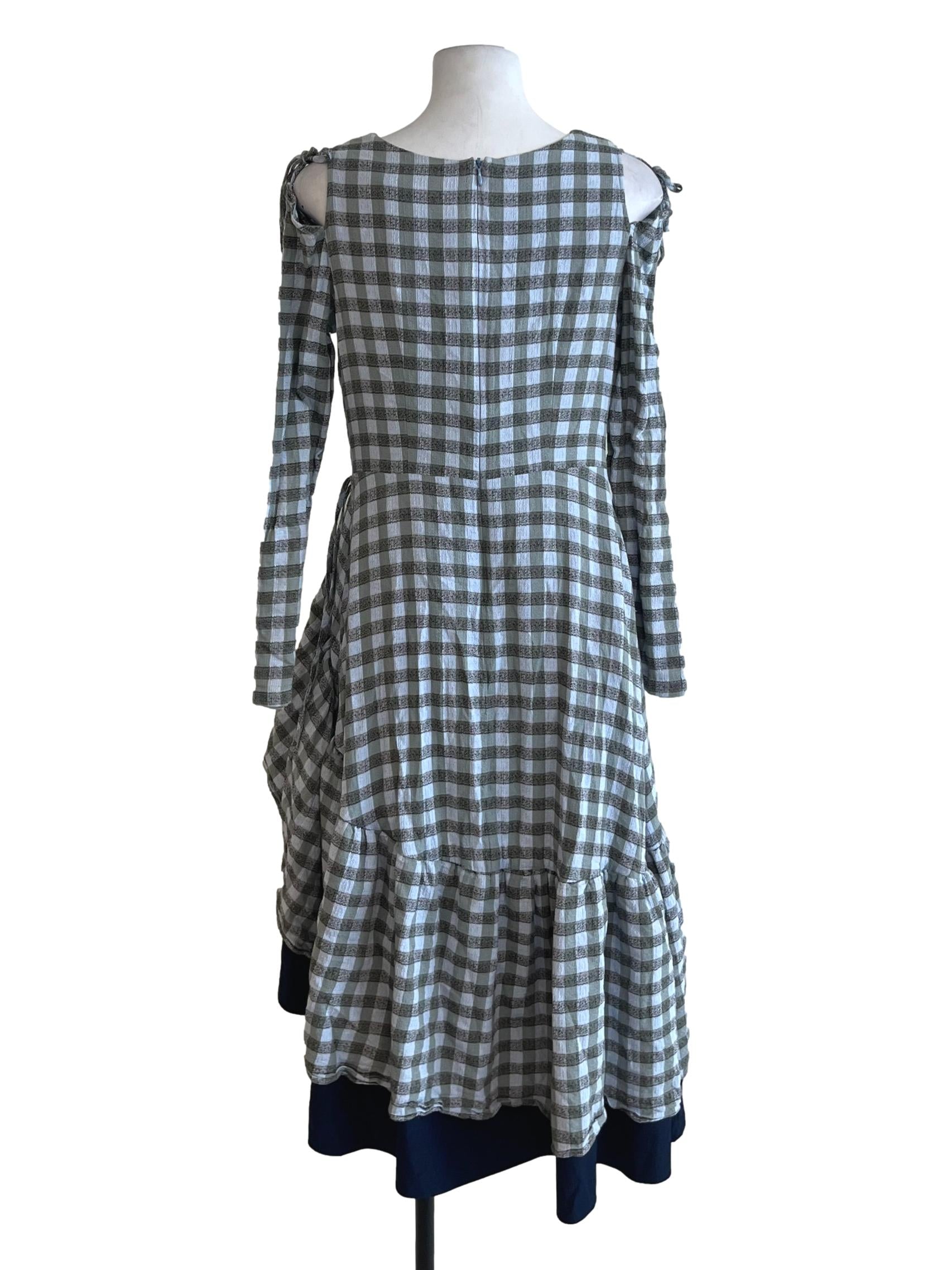 Sky Blue Gingham Empire Dress