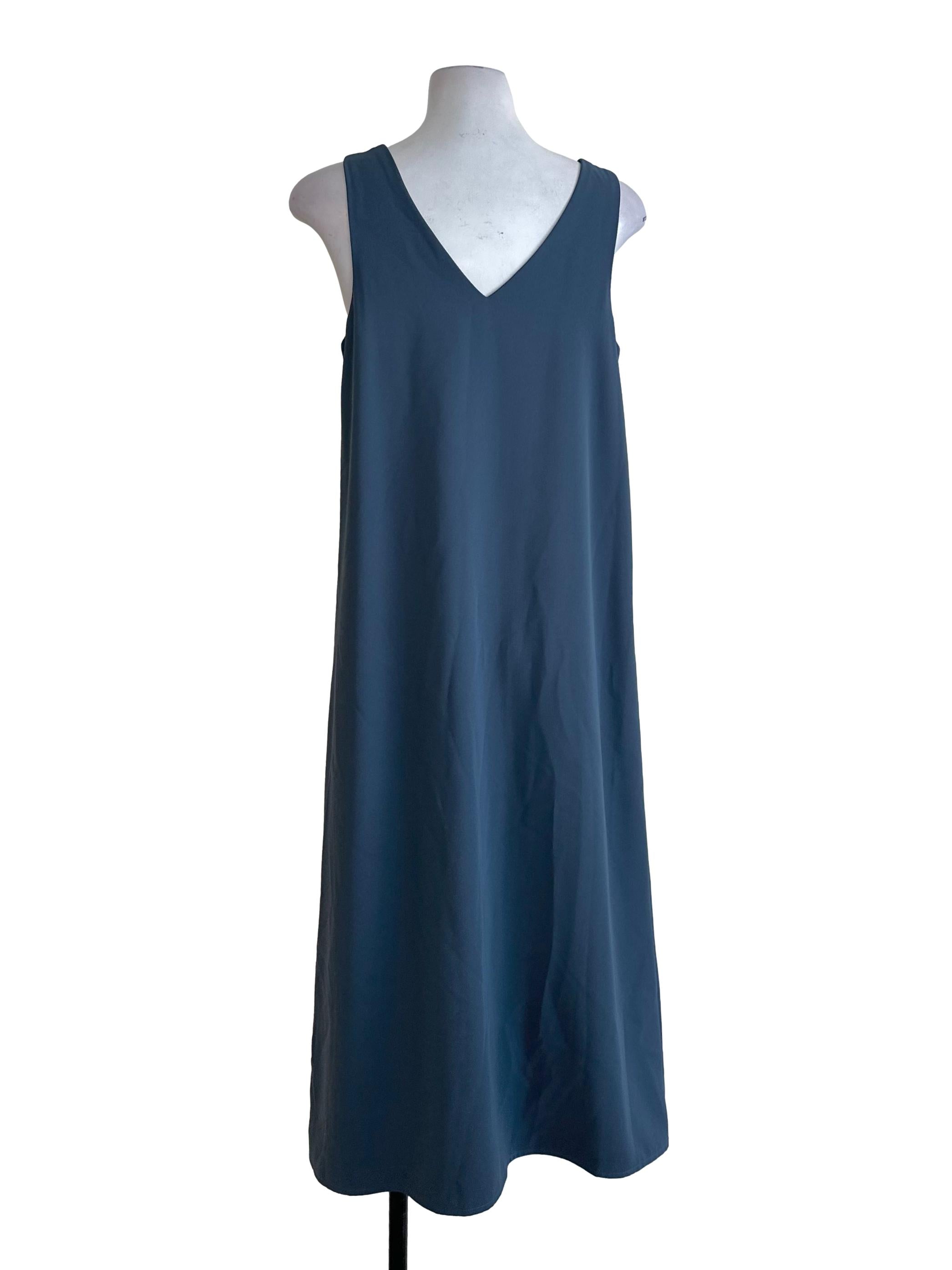 Spruce Blue Square Neck Slip Dress