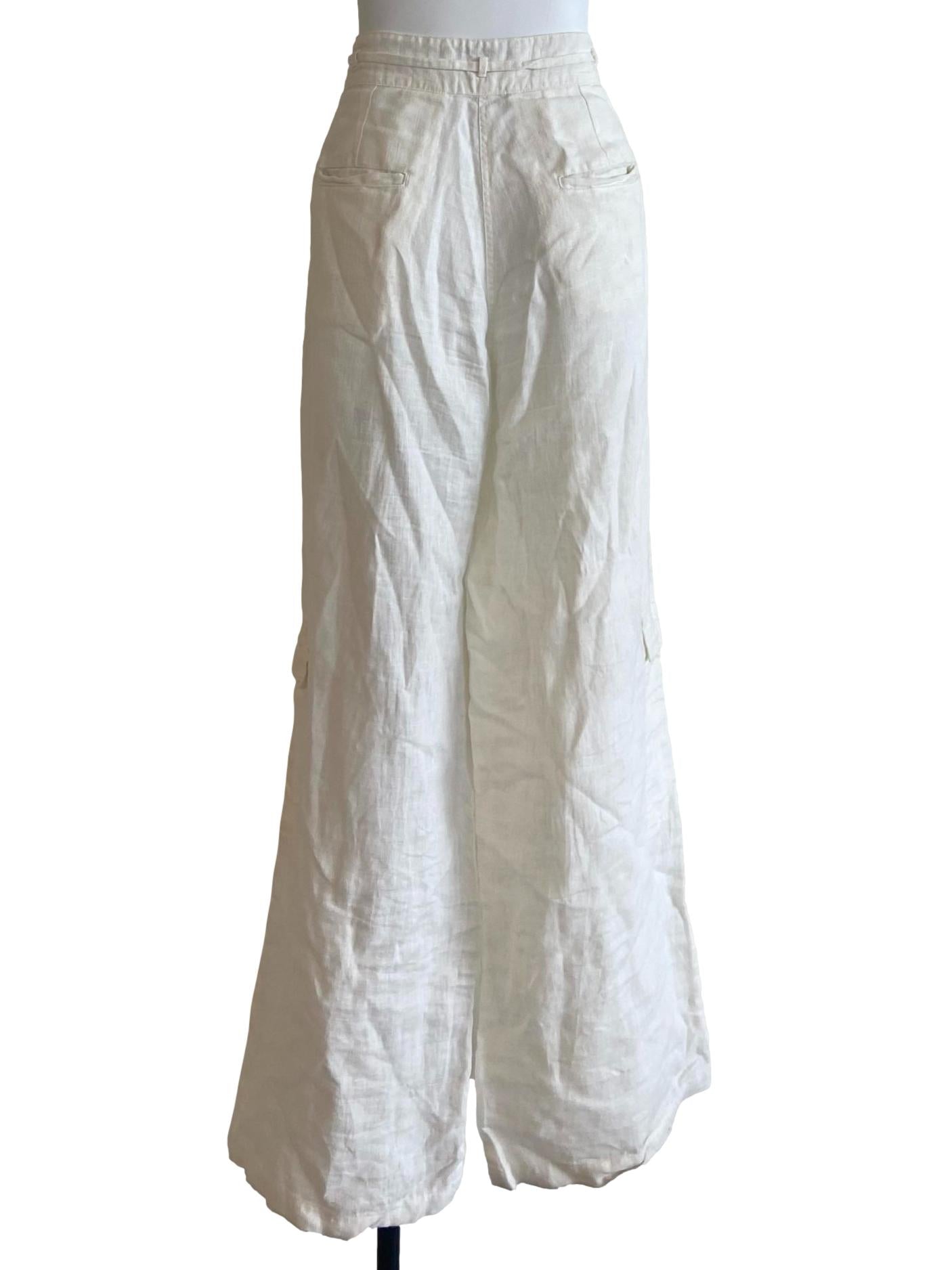 White Twill Formal Straight Pants
