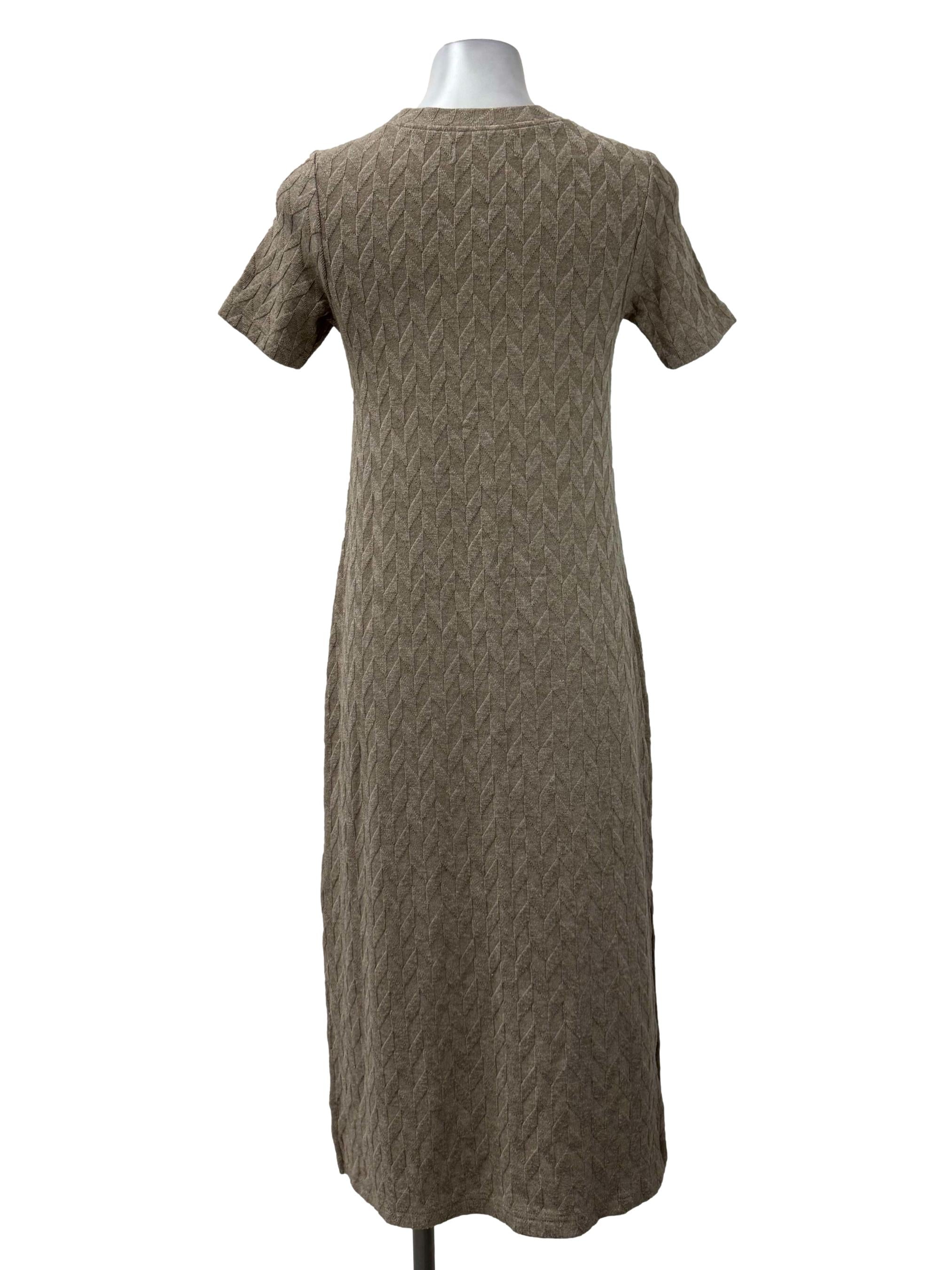 Grey Knitted Fitted Dress