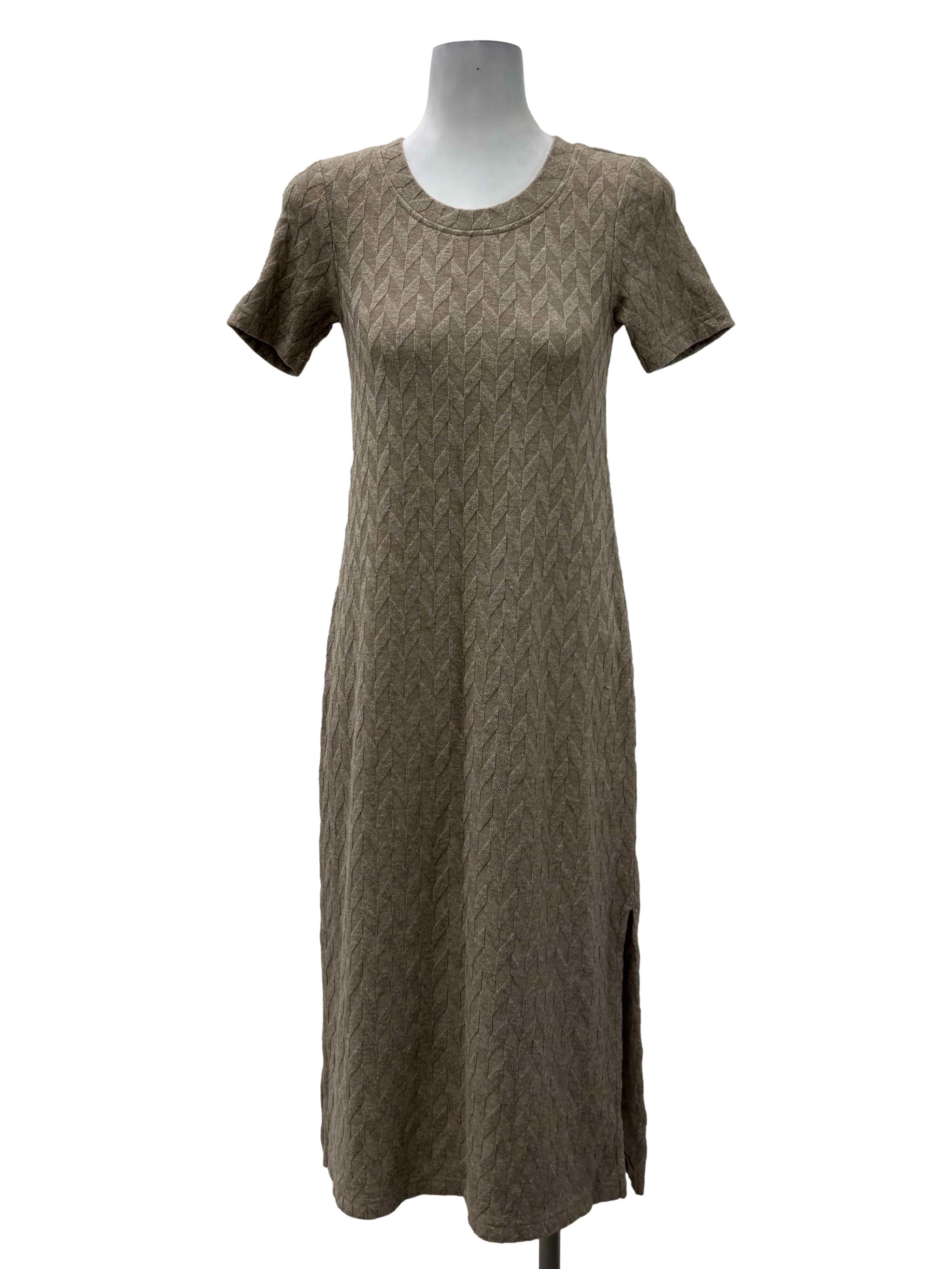 Grey Knitted Fitted Dress