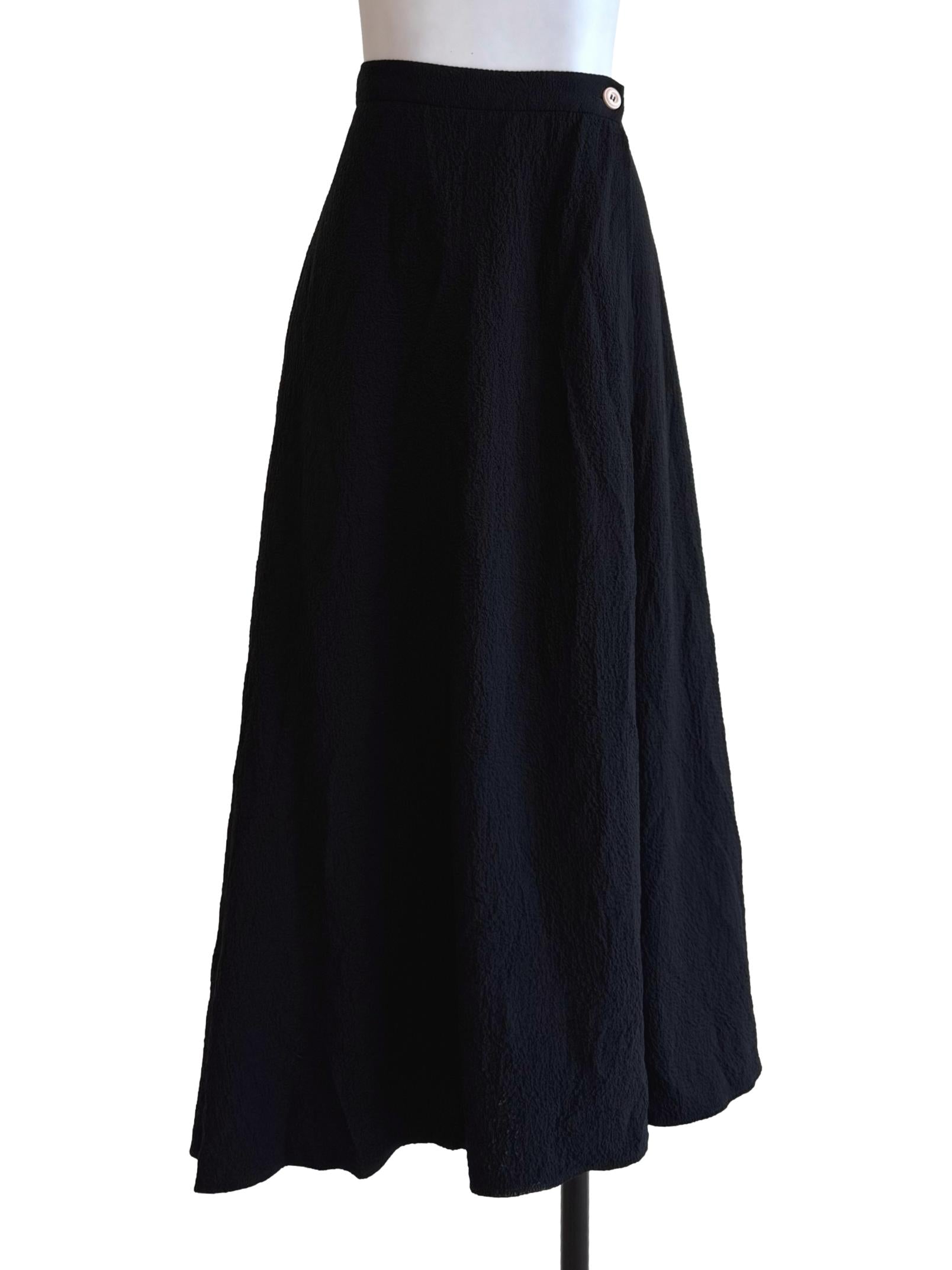 Asymmetrical Textured Wrap Skirt OSN