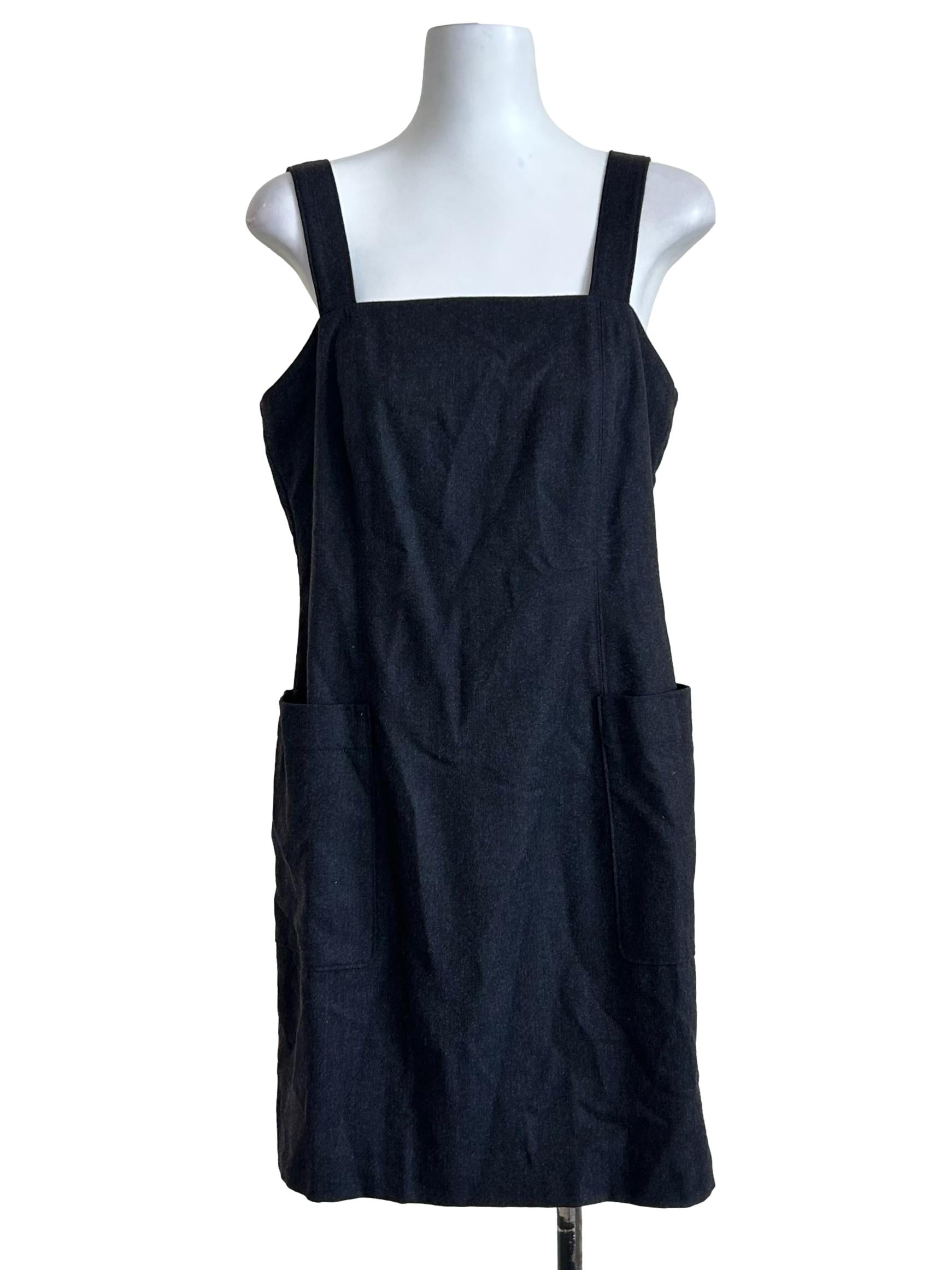Faded Black Denim Square Neck Dress