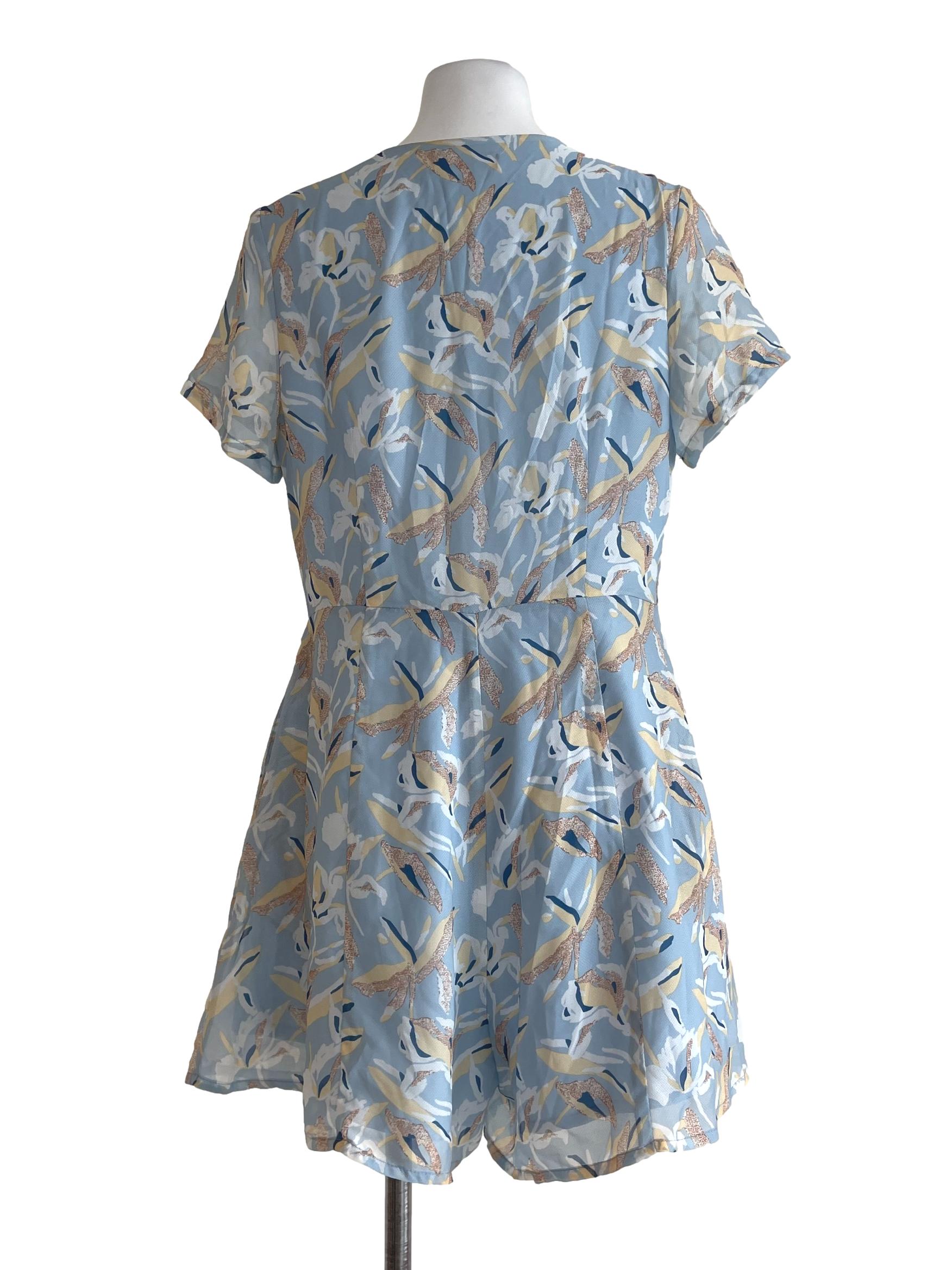 Baby Blue Orchid Pattern Romper