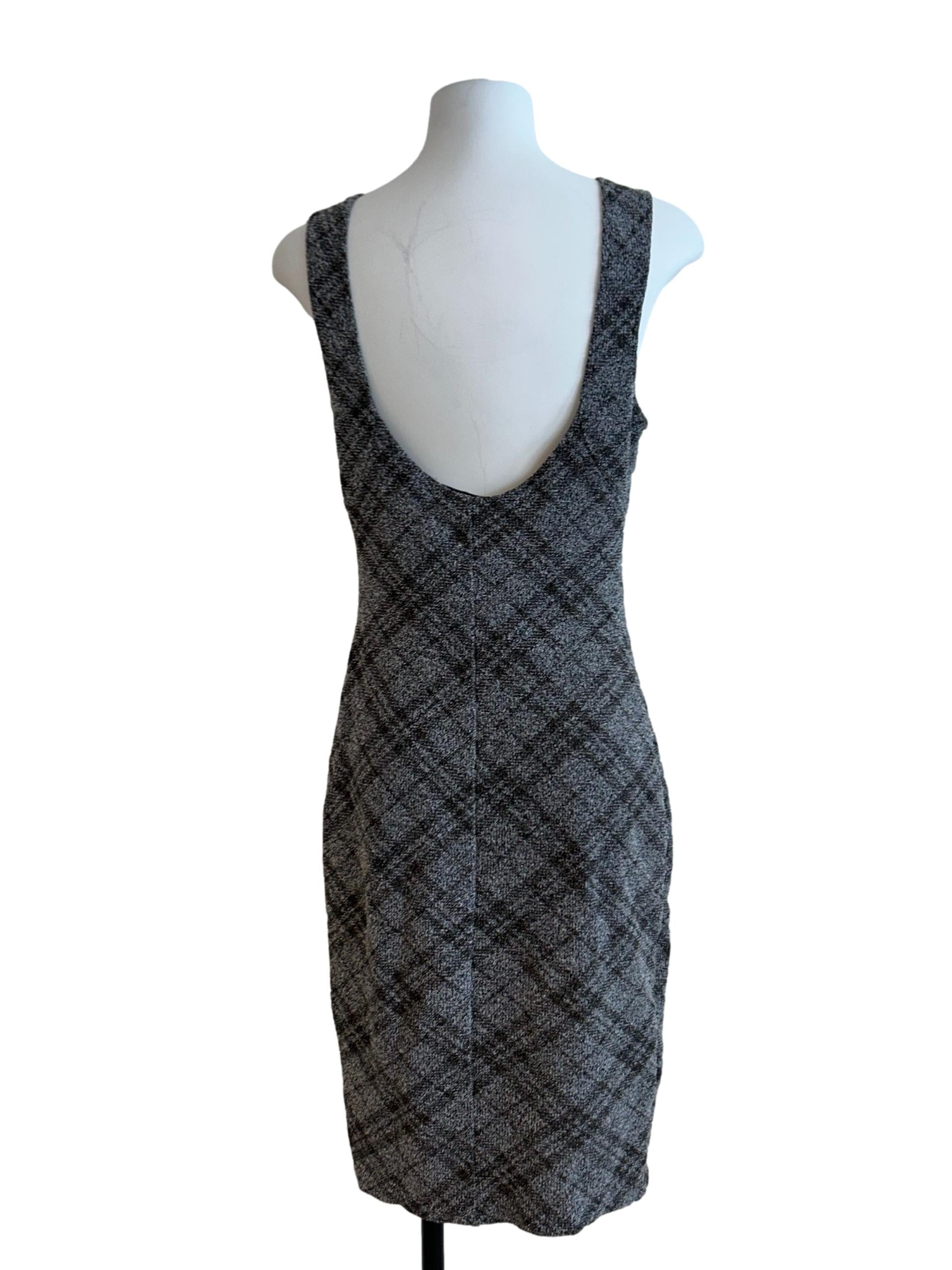 Brown And White Backless Dress