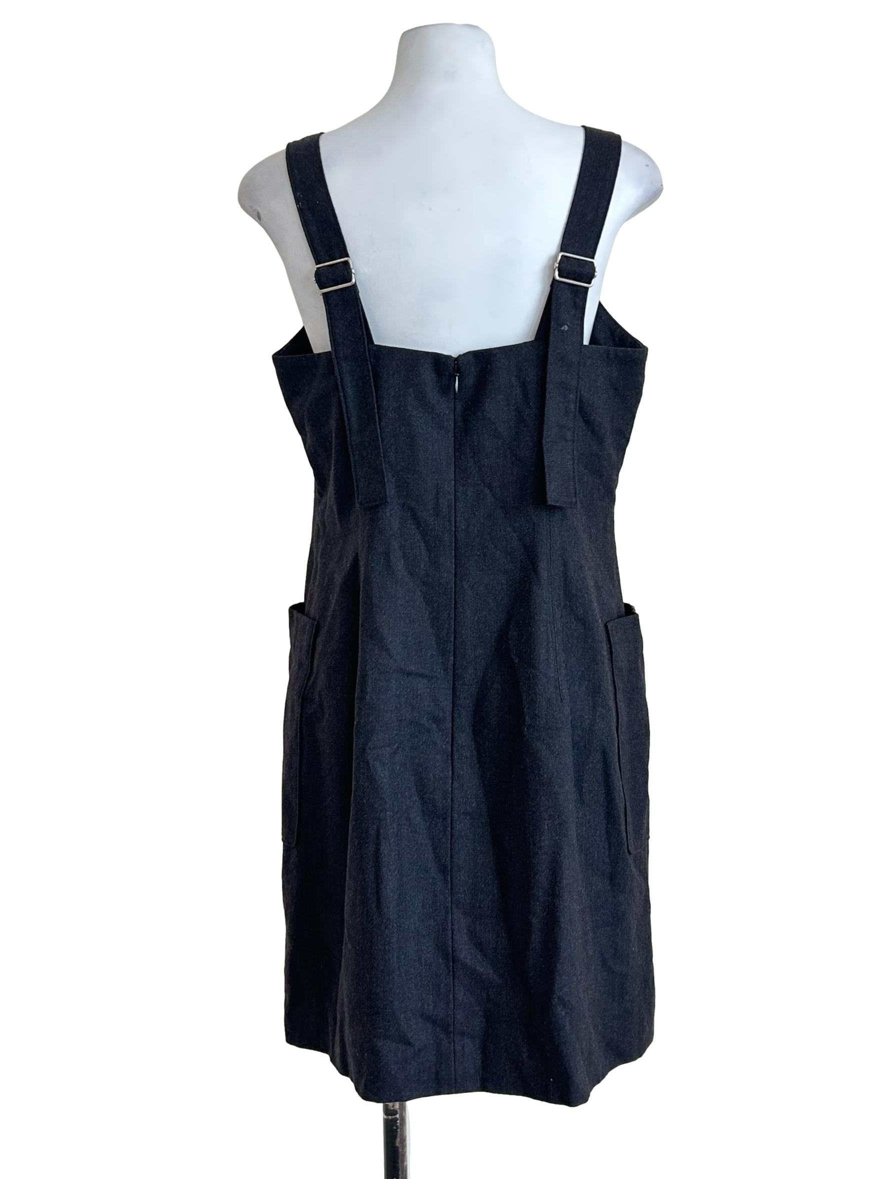 Faded Black Denim Square Neck Dress