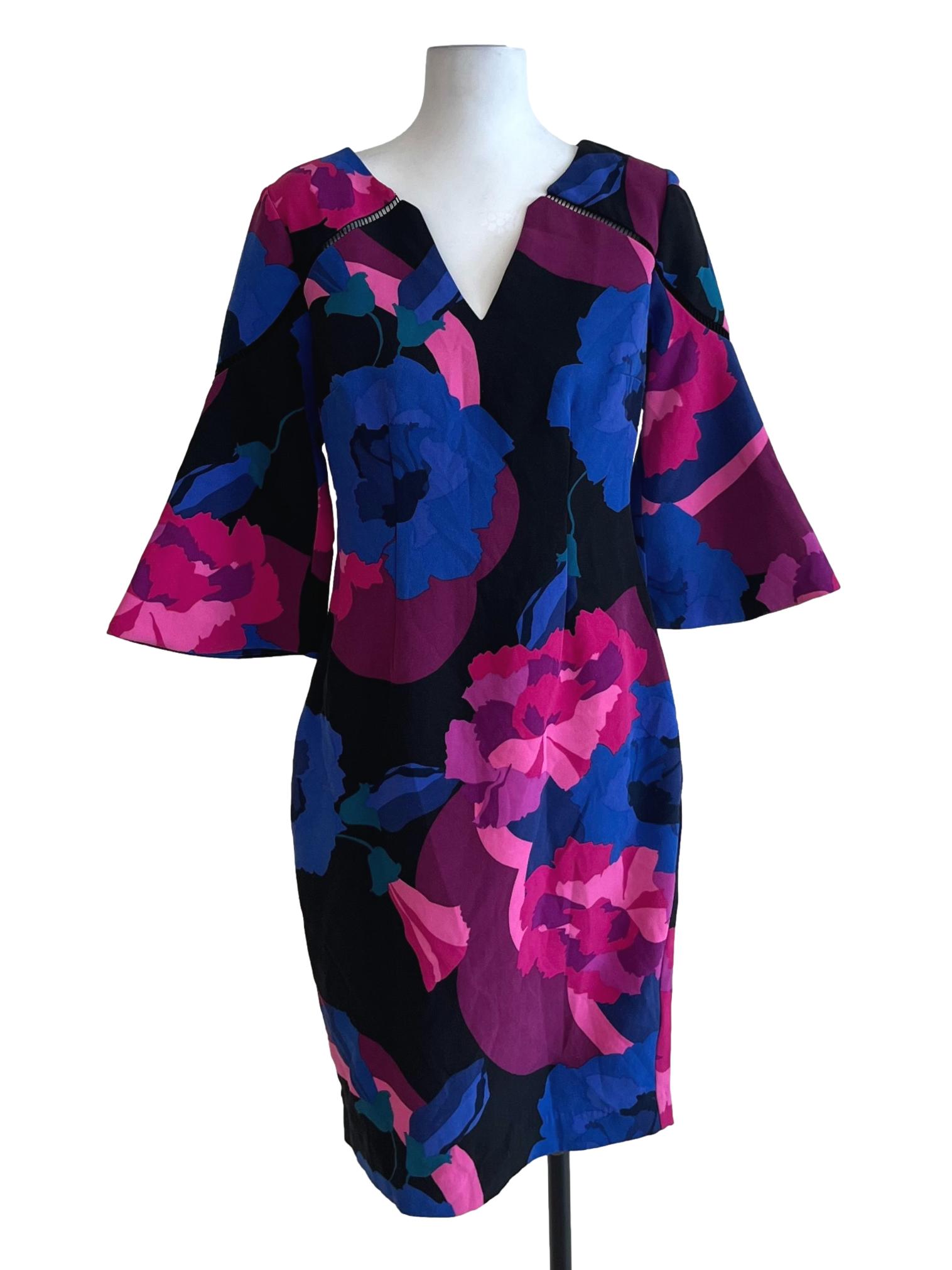 Black Multicolor Pattern Dress