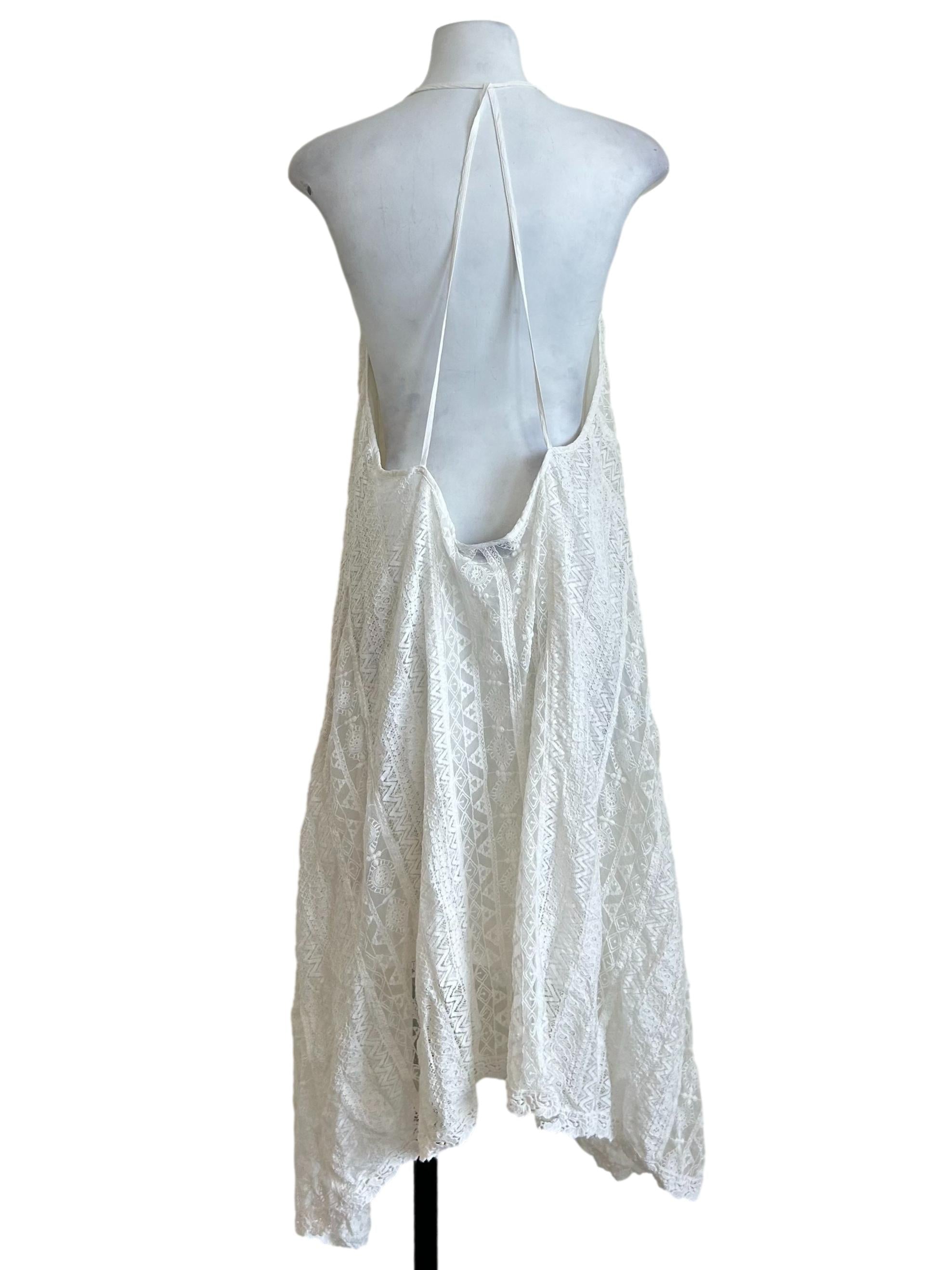 White Lace Hanky Hem Dress