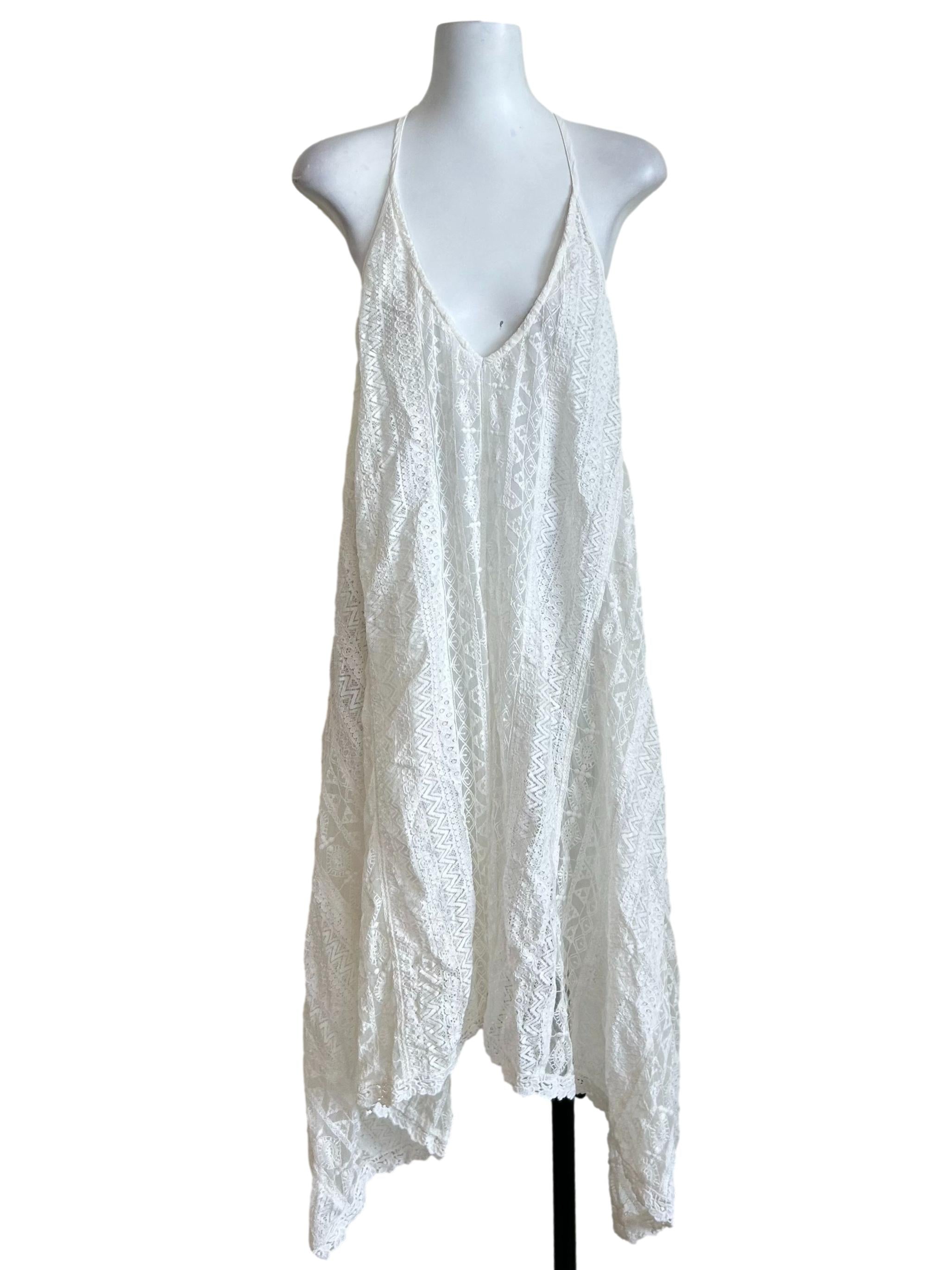 White Lace Hanky Hem Dress