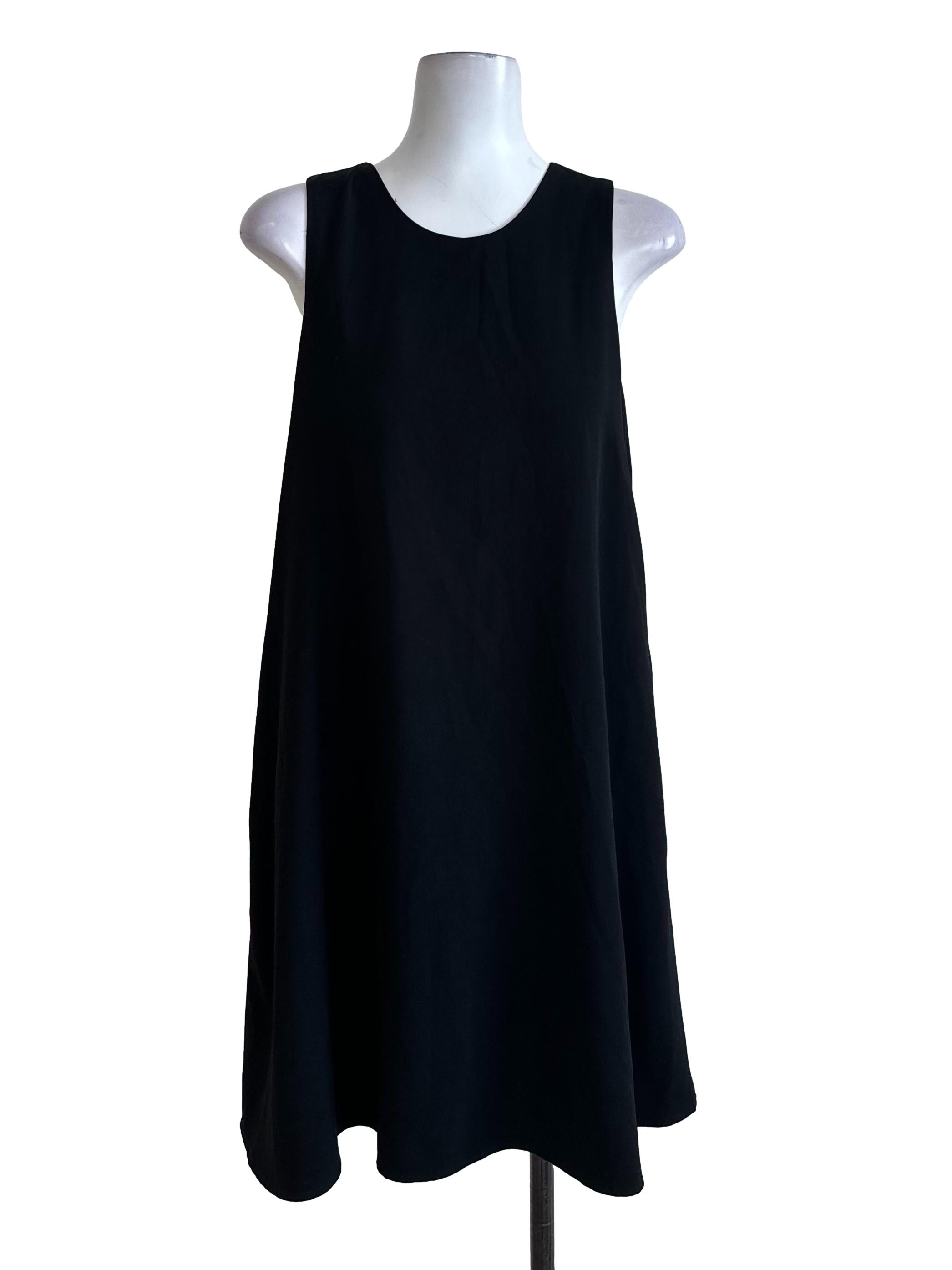 Raven Black Sleeveless Loose Shift Dress