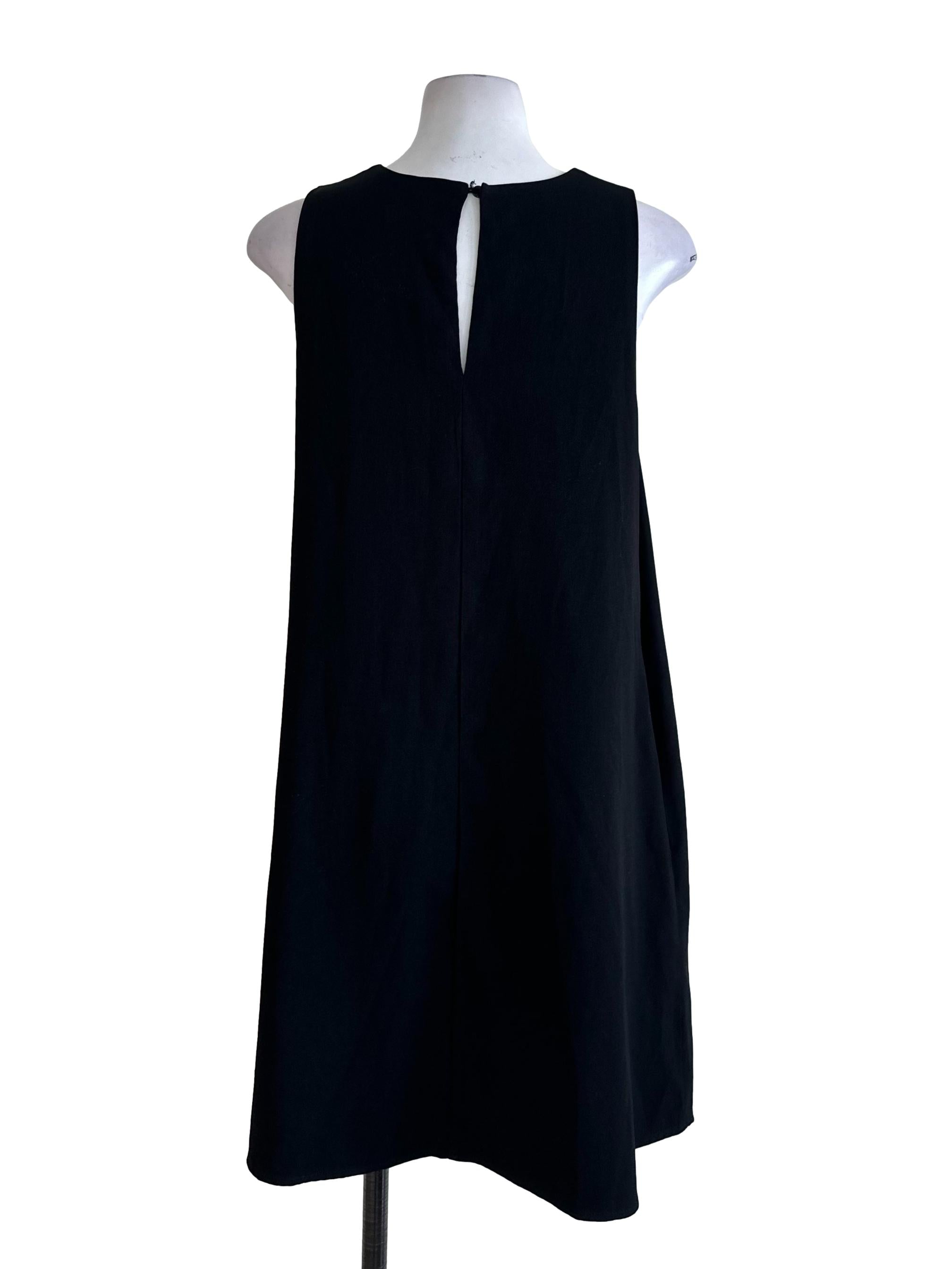 Raven Black Sleeveless Loose Shift Dress