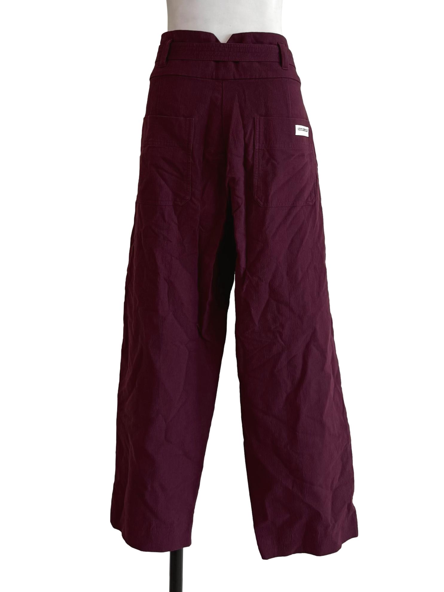 Maroon With Belt Pants