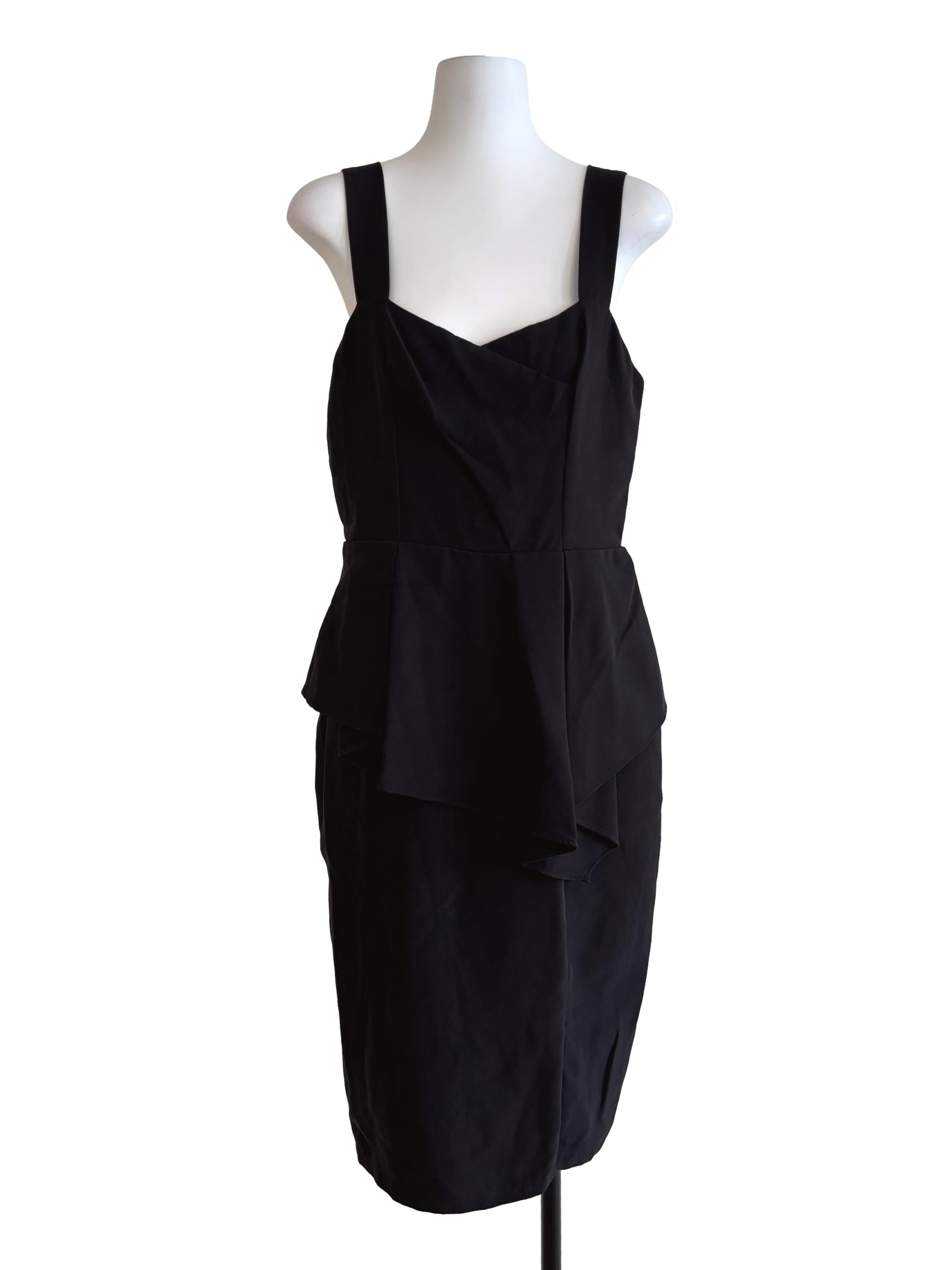Jade Black Peplum Pencil Dress