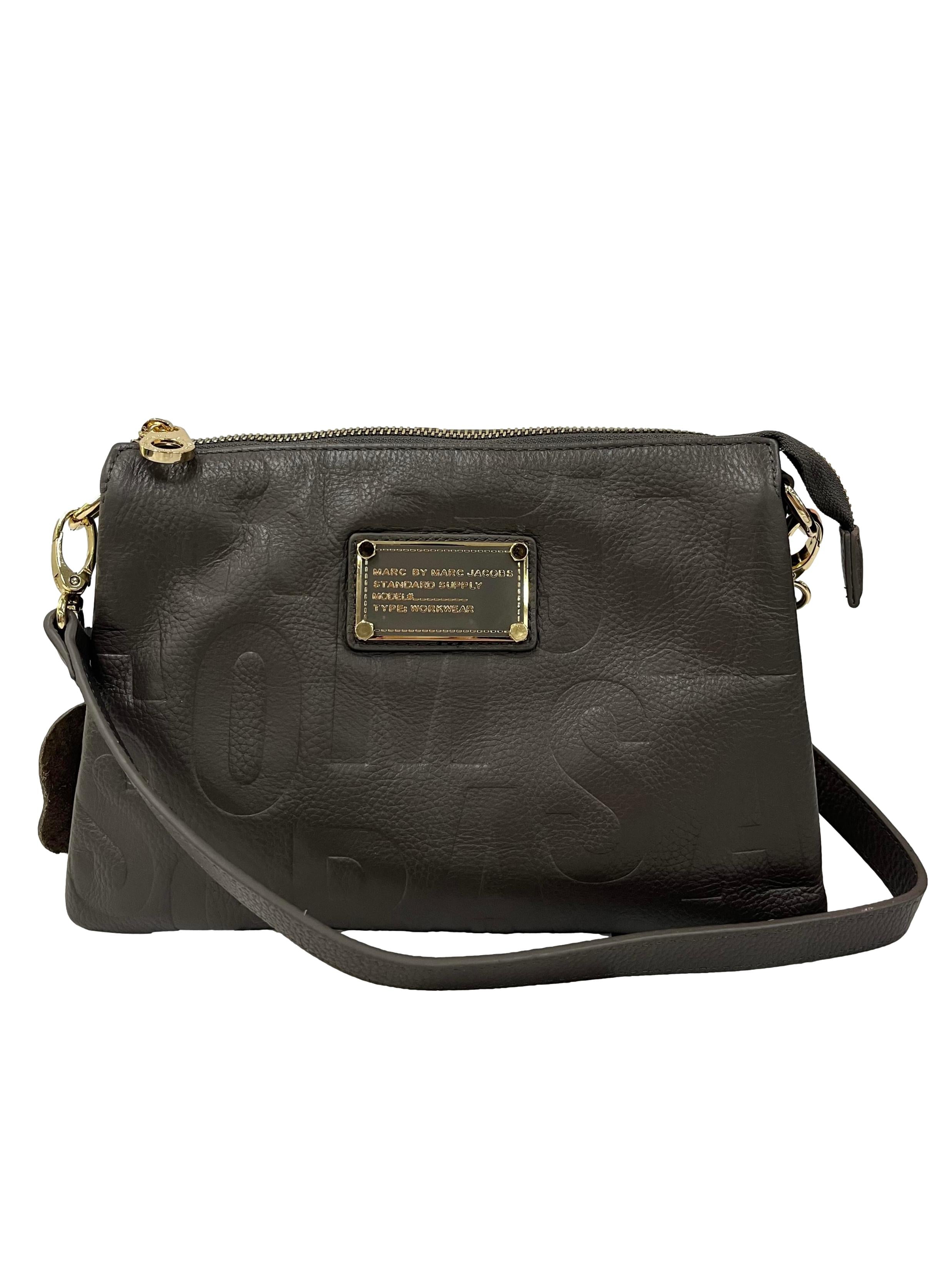 Grey Leather Crossbody Bag CSN