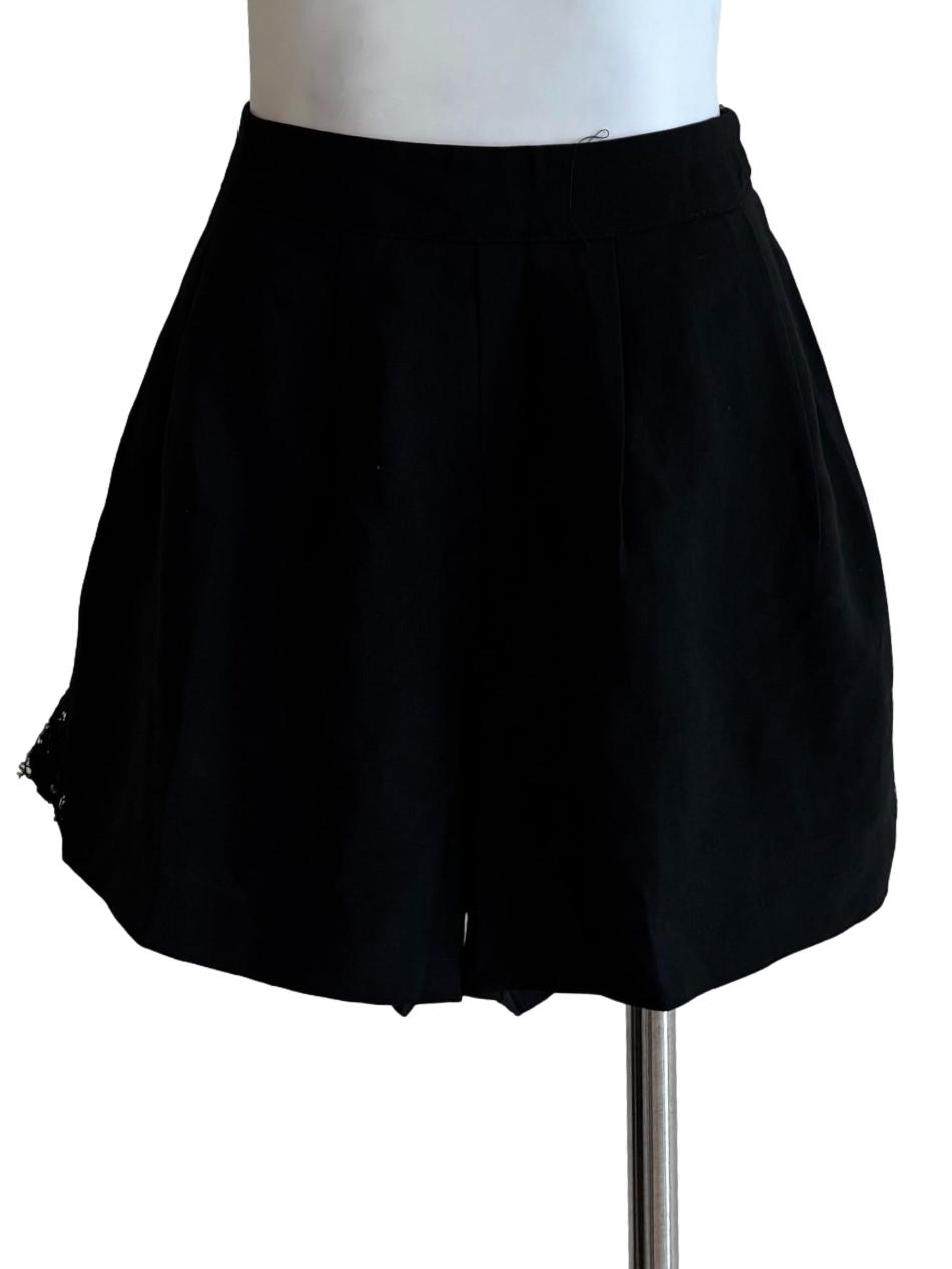 Soft Black Side Lace Shorts