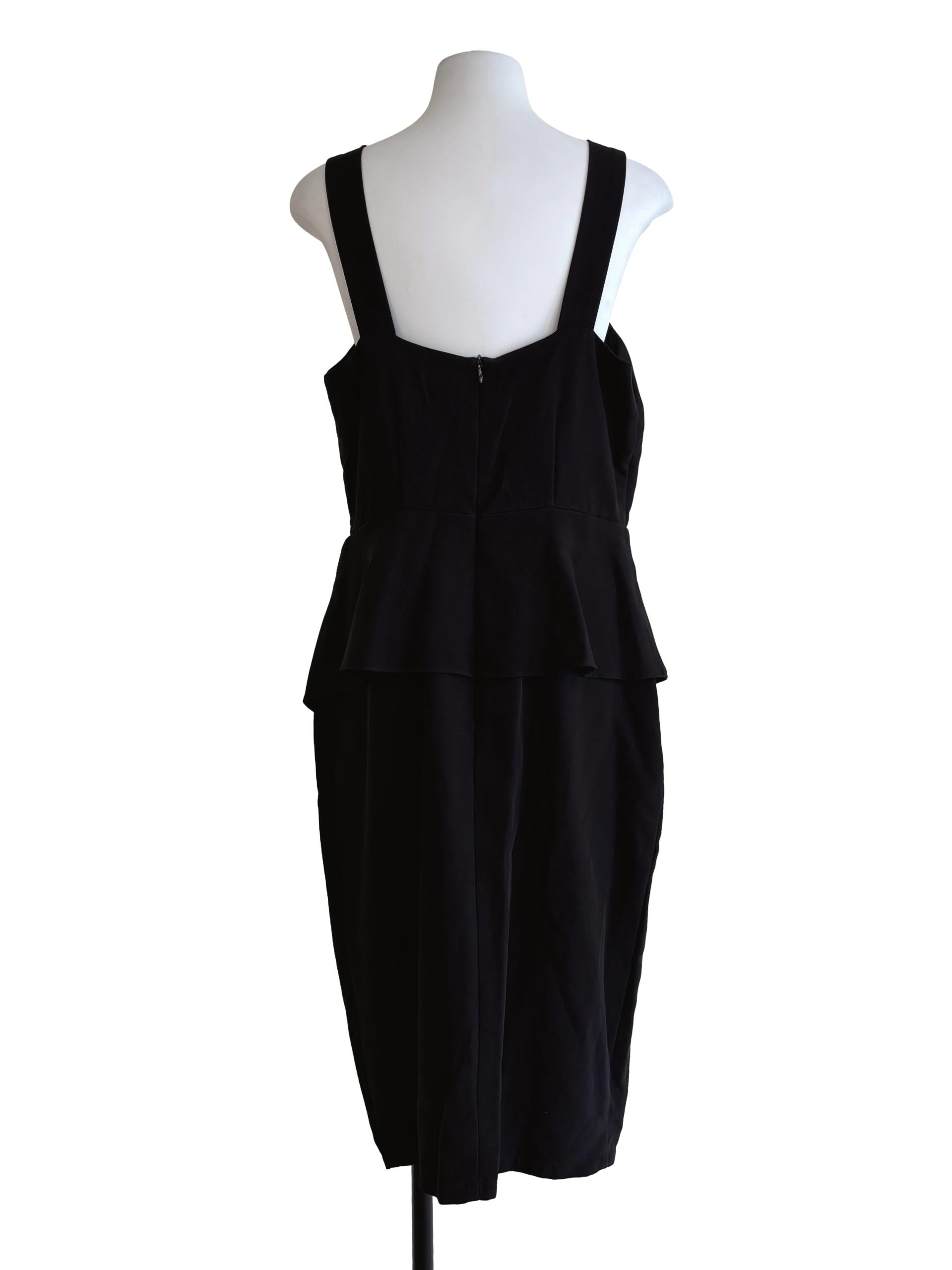 Jade Black Peplum Pencil Dress