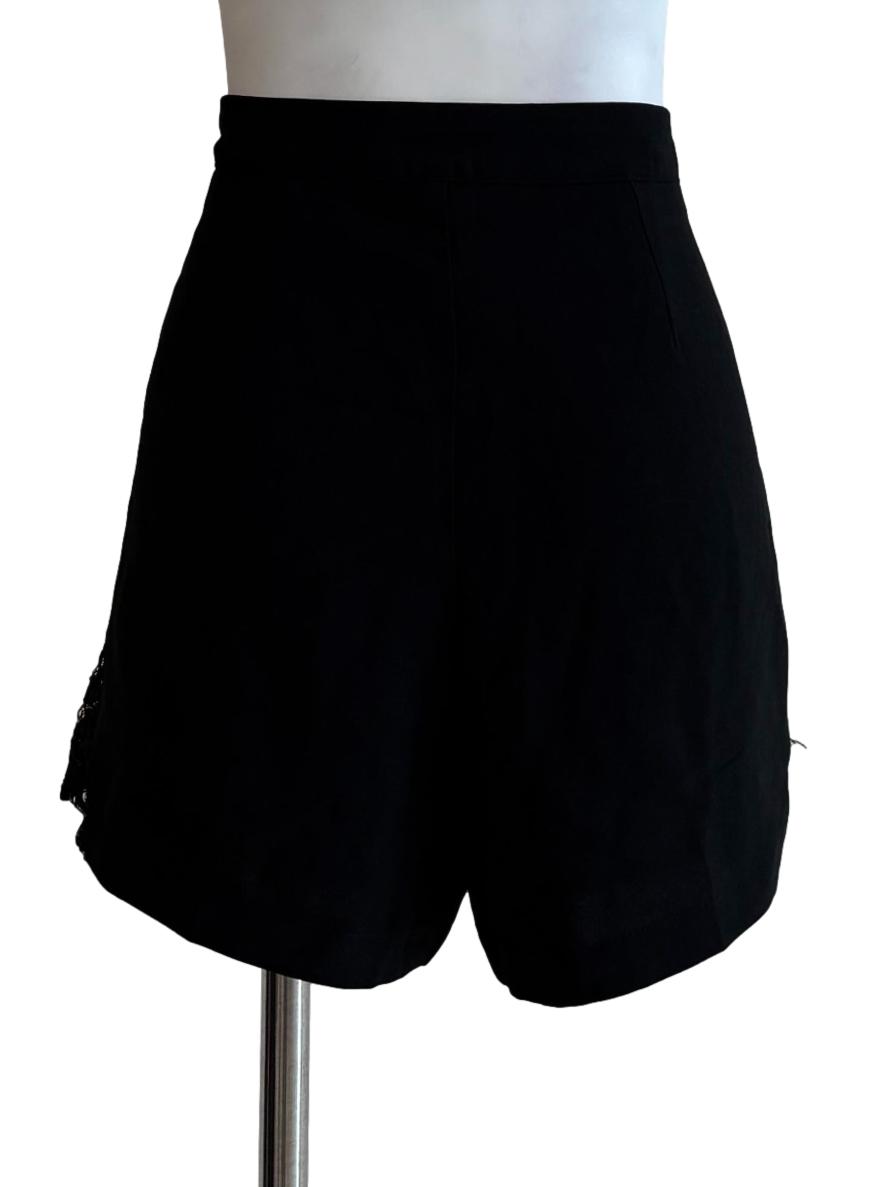 Soft Black Side Lace Shorts