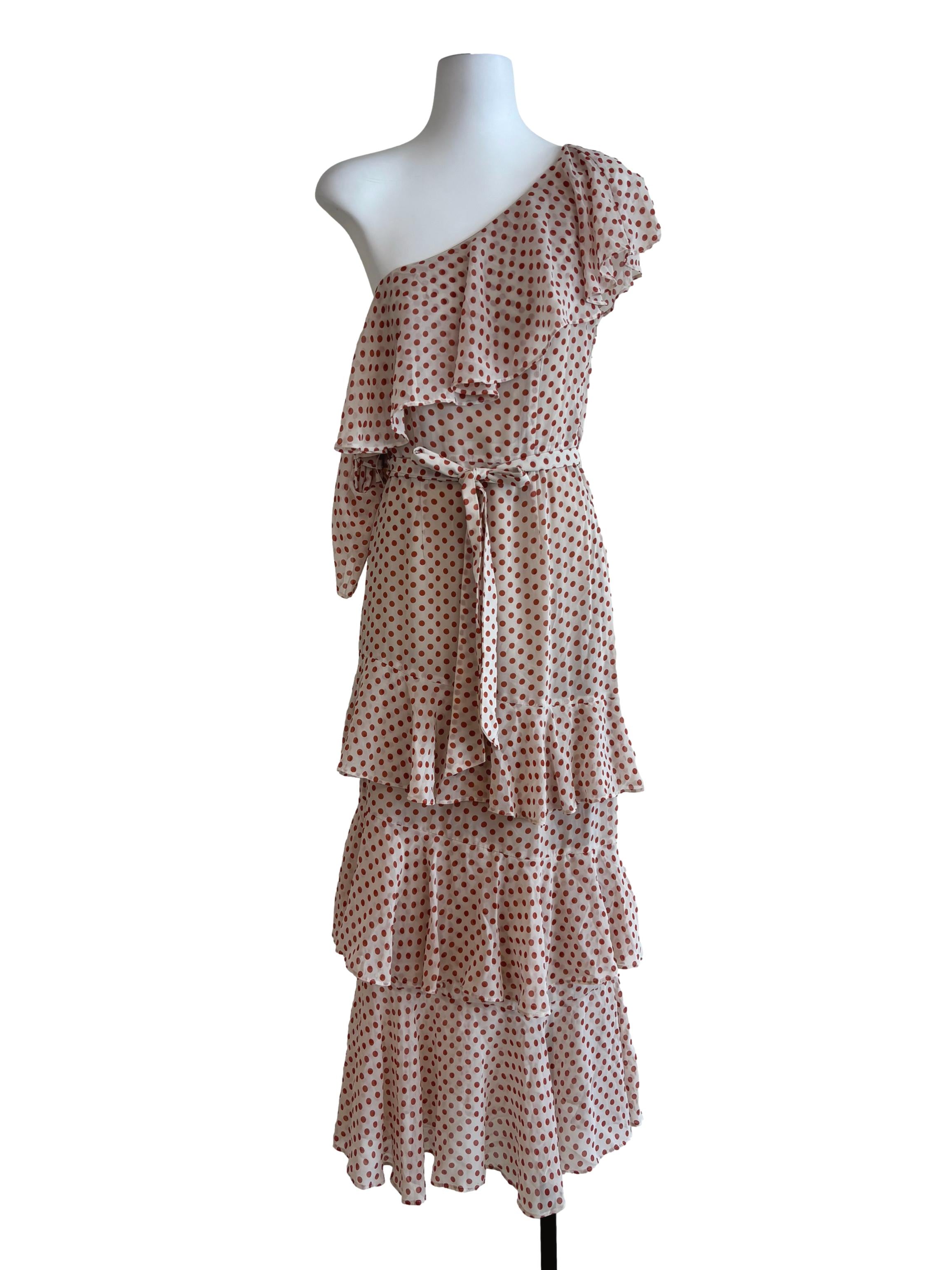 Blush Red Polka Dot Tier Dress