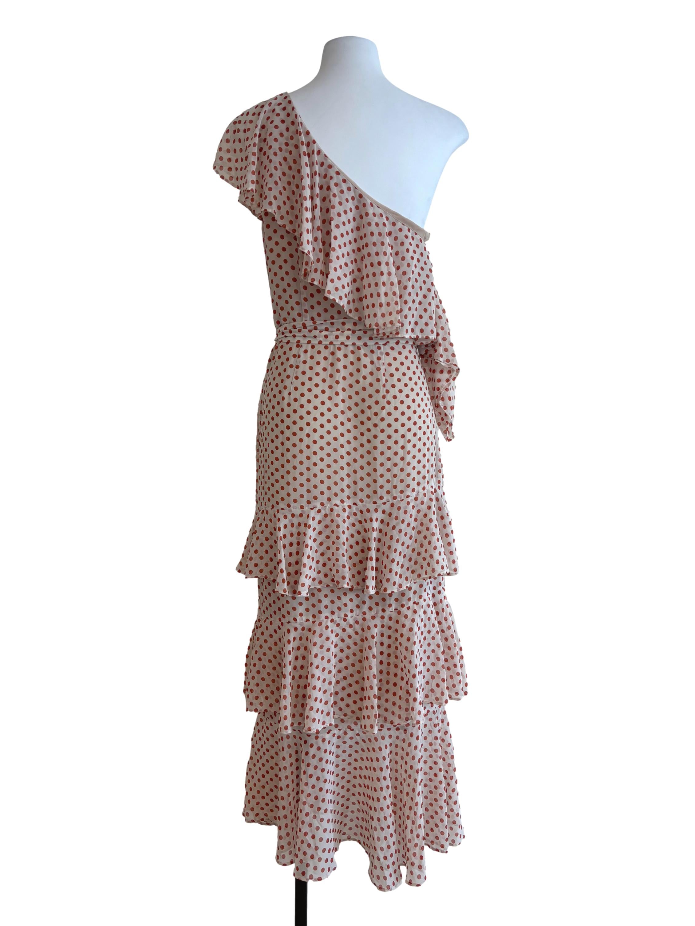 Blush Red Polka Dot Tier Dress